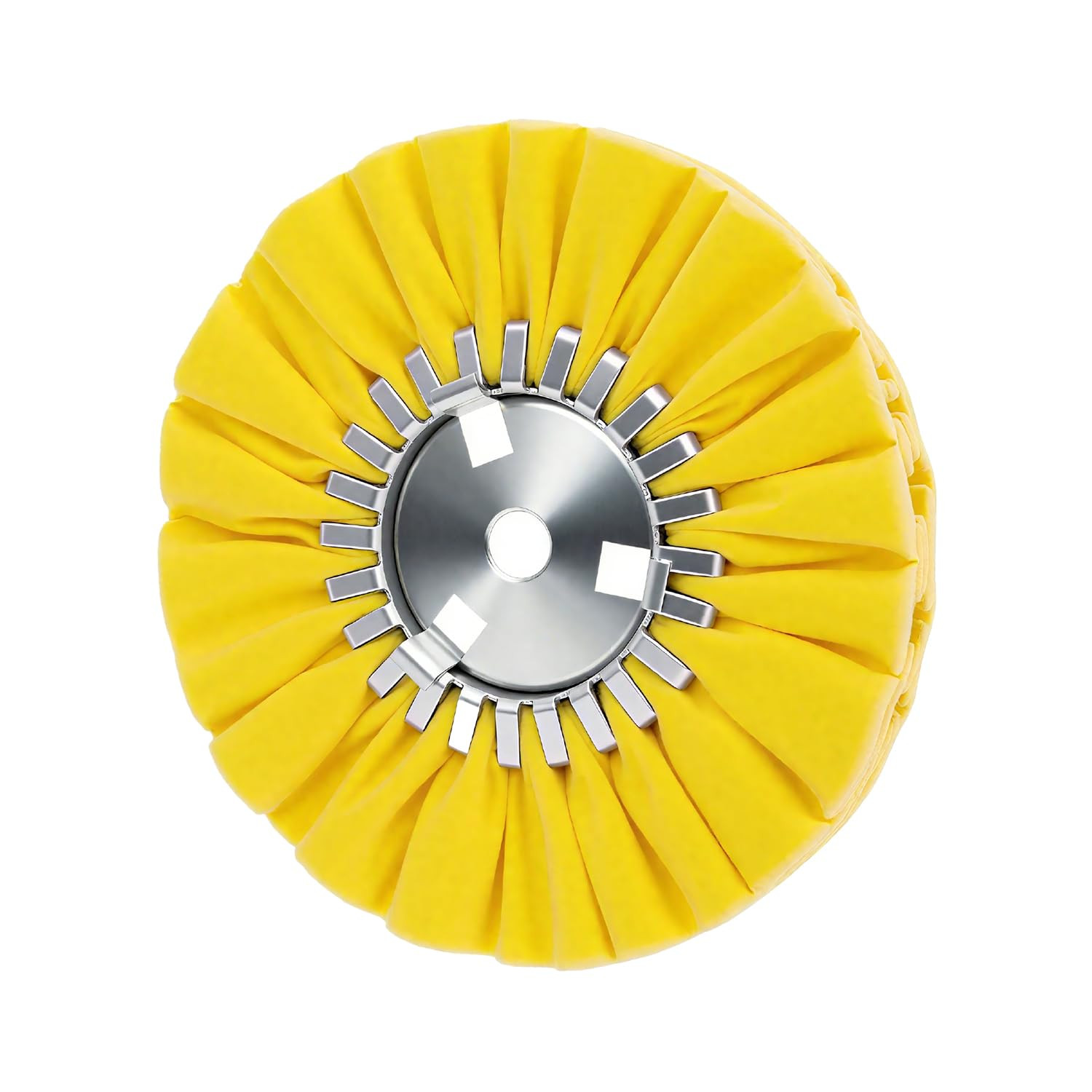8" Yellow Airway Buffing Wheel,5/8'' Arbor Hole,12 Plys/Hard Polishing for Angle