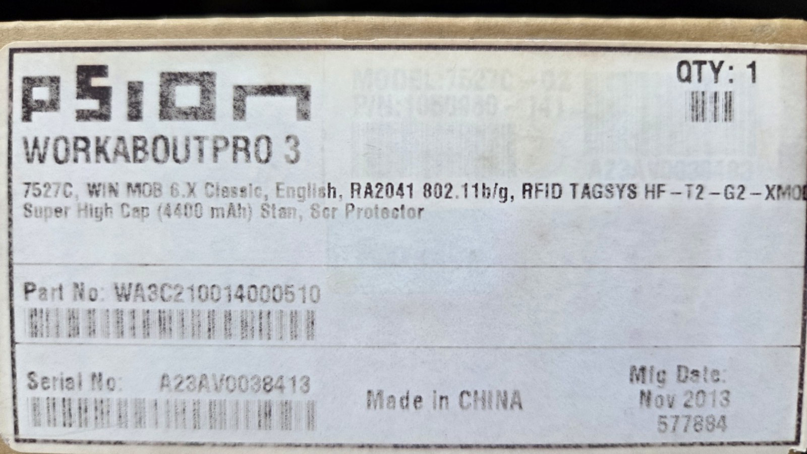 pSiOn WA3C21001400510 Workaboutpro3