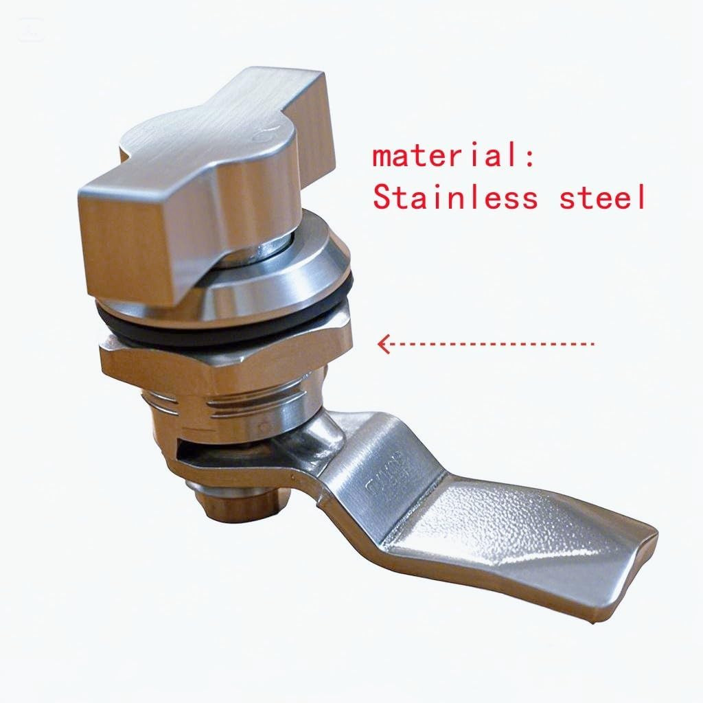 Thumb Operated Offset Cam Lock, Stainless Steel Keyless, Metal Replacement Lock