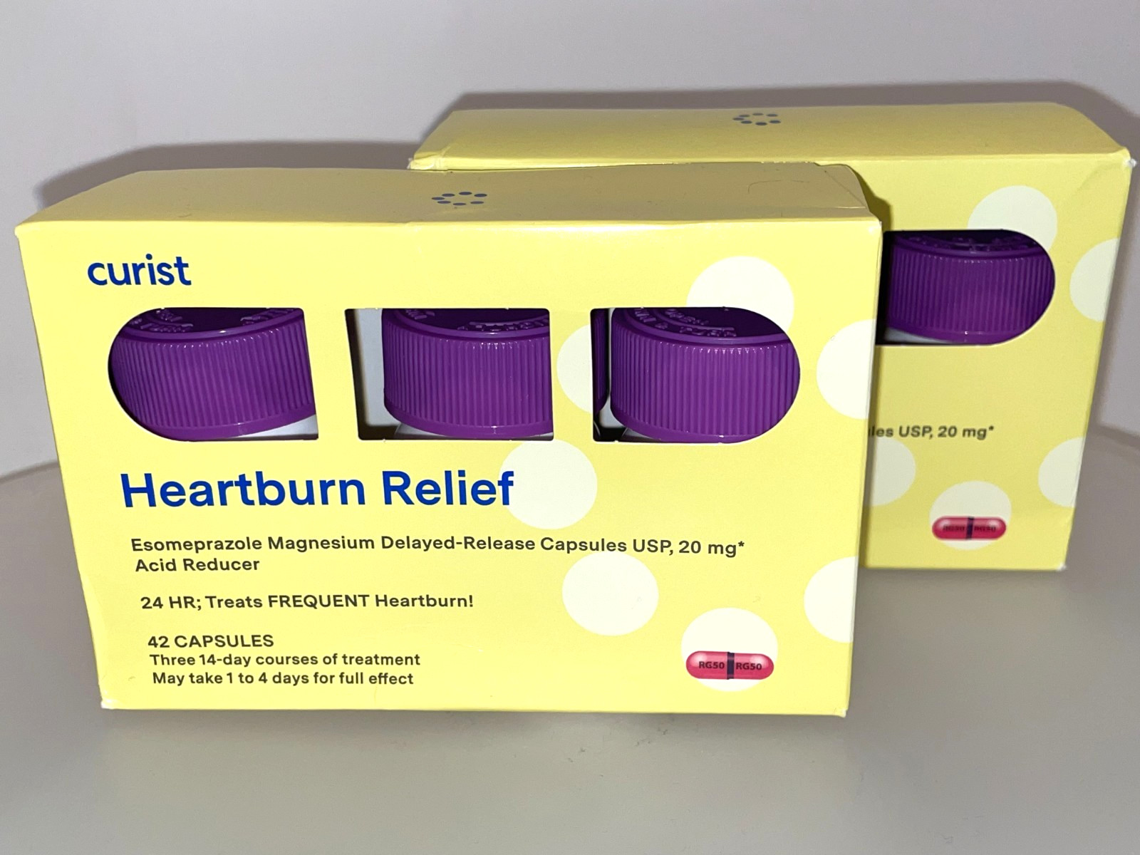 Heartburn Relief Esomeprazole 20 mg time release caps (Generic Nexium) Exp  8/26