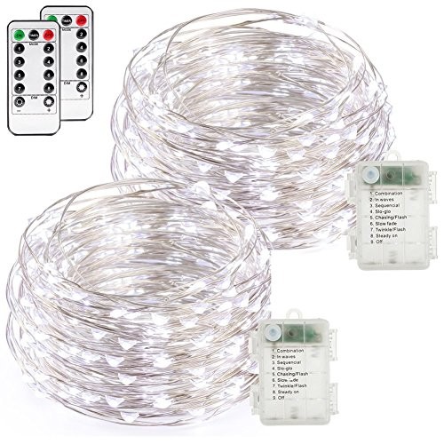 Fairy Lights 2-Pack Battery Operated Cool 50 LED Fairy 50LED-2PACK White