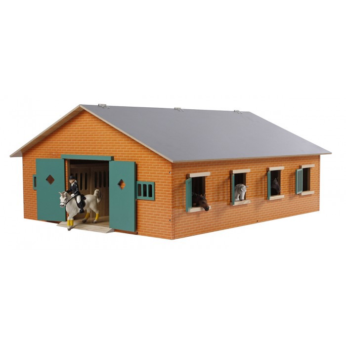 Universal Hobbies 1/24 Kids Globe Wooden Horse Stable with 7 Stalls 610595