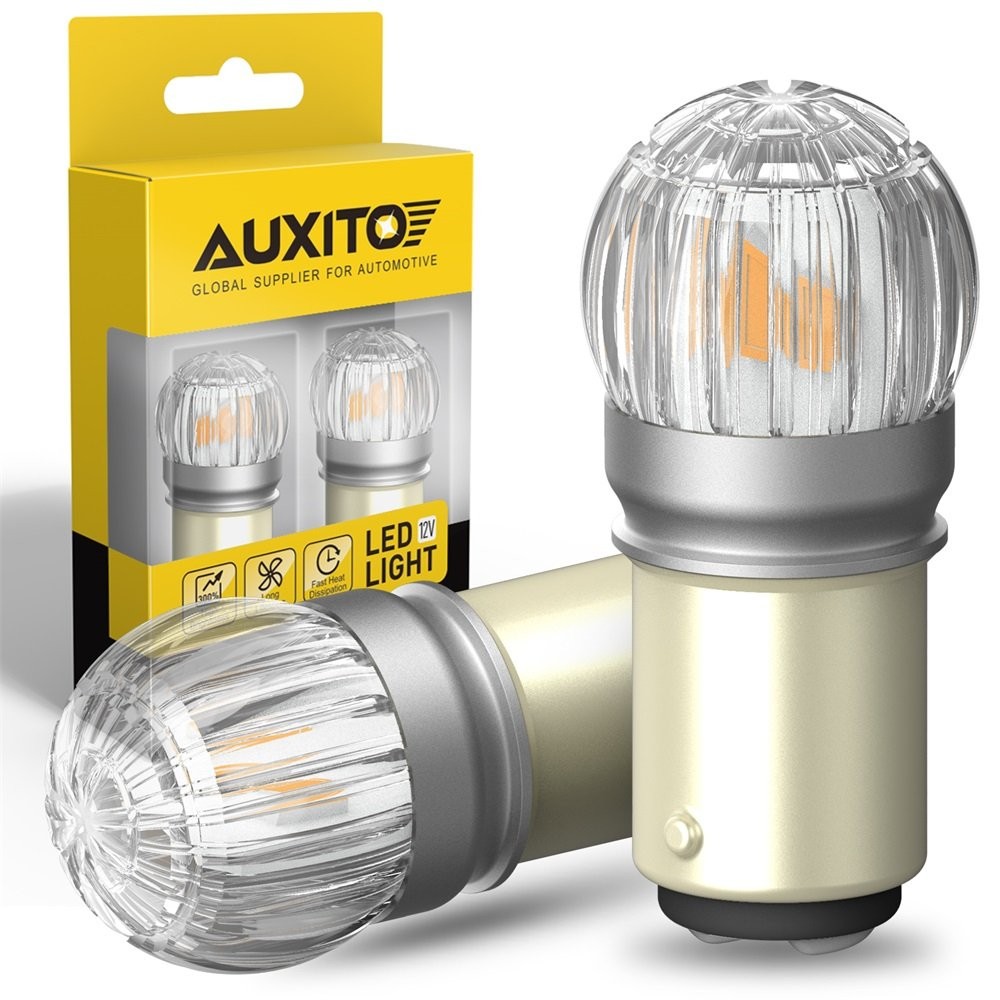 2X AUXITO CANBUS 1157 Amber Yellow LED Turn Signal Indicator Parking Light Bulbs