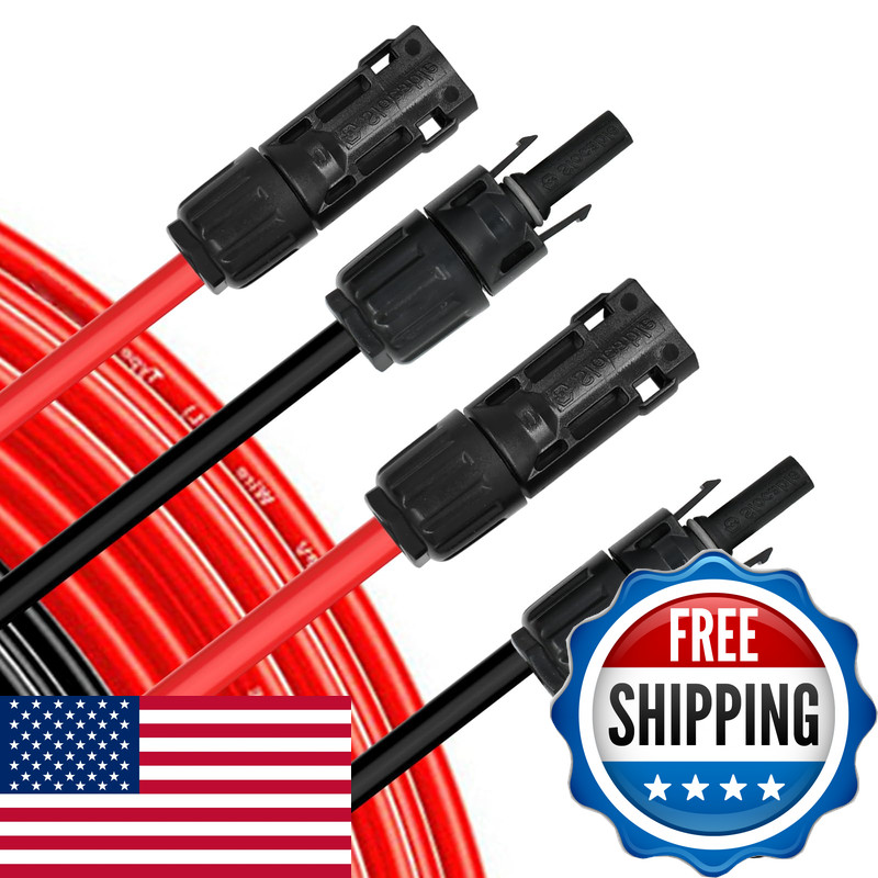 Witproton 8Awg 10Mm 30Ft Solar Extension Cables 1500V Tinned Copper Pv Wire