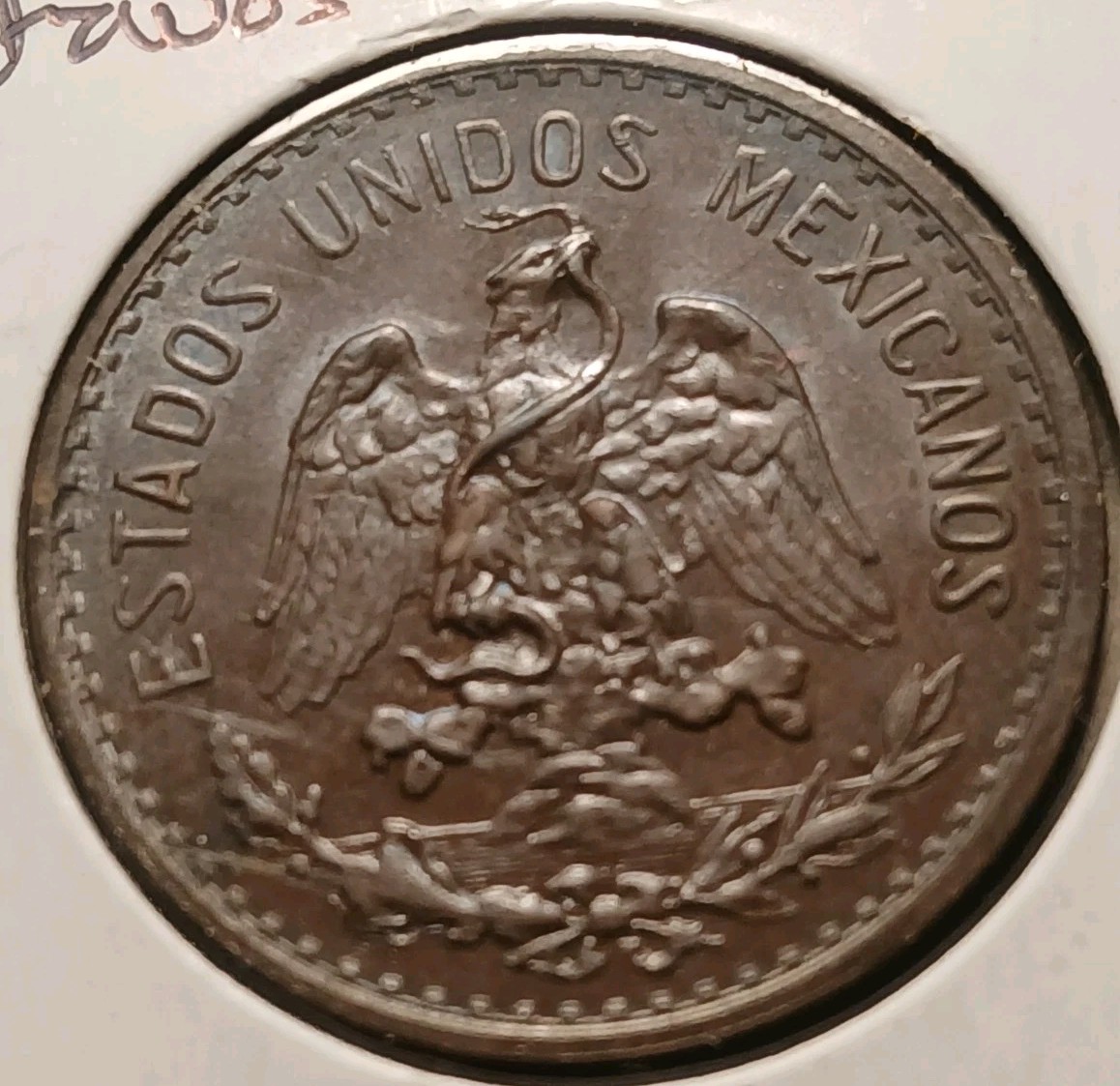 1927-Mo Mexico 2 Centavos Unc w/Rev. pin scratches