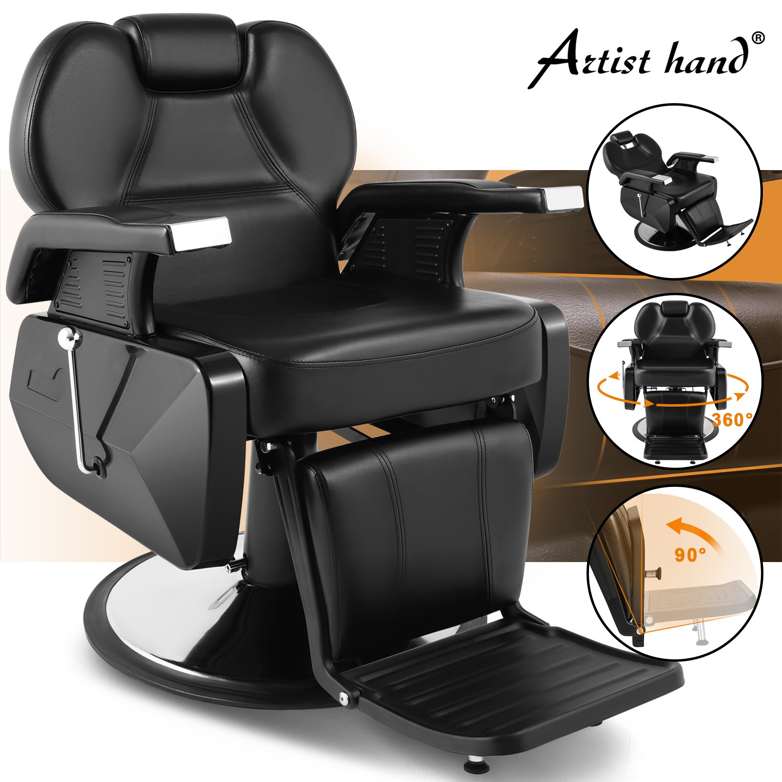 New Black All Purpose Hydraulic Barber Chair Recline Heavy Duty Salon Spa Beauty