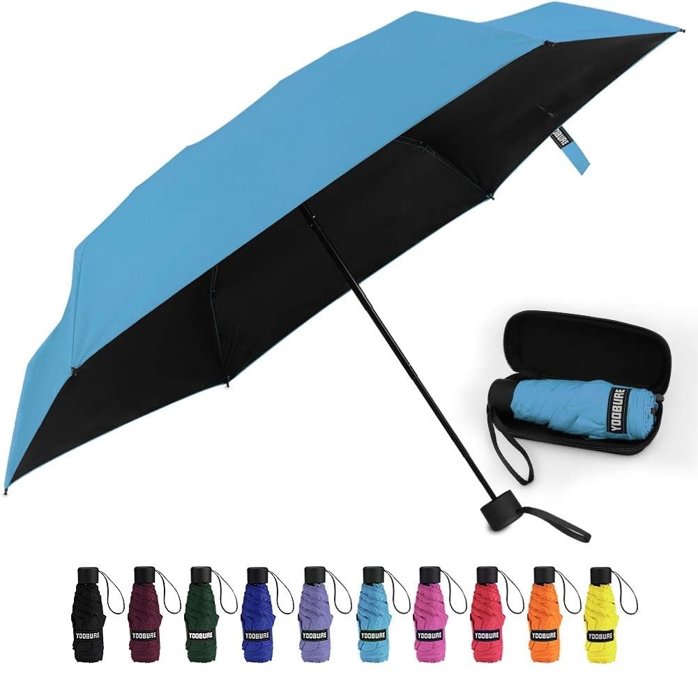 Yoobure Small Mini Umbrella 39.5 inches open, 7.1 folded, Sky Blue