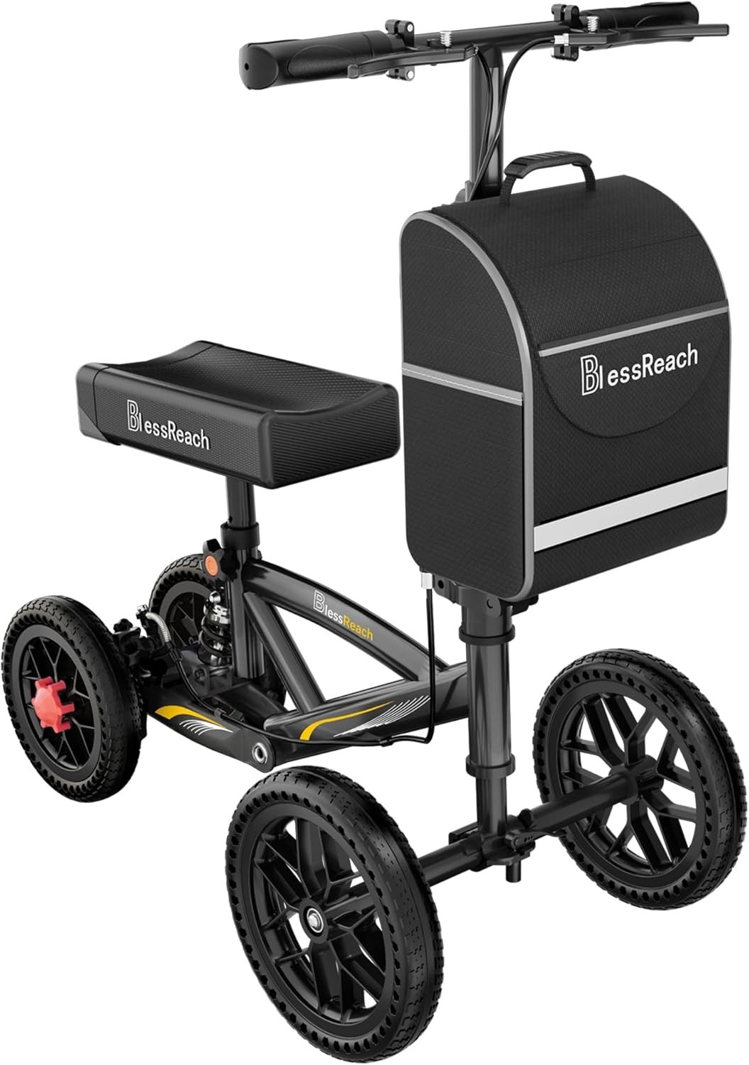 KNEE WALKER SCOOTER  All-Terrain Foldable Disc Brake for Foot Injuries