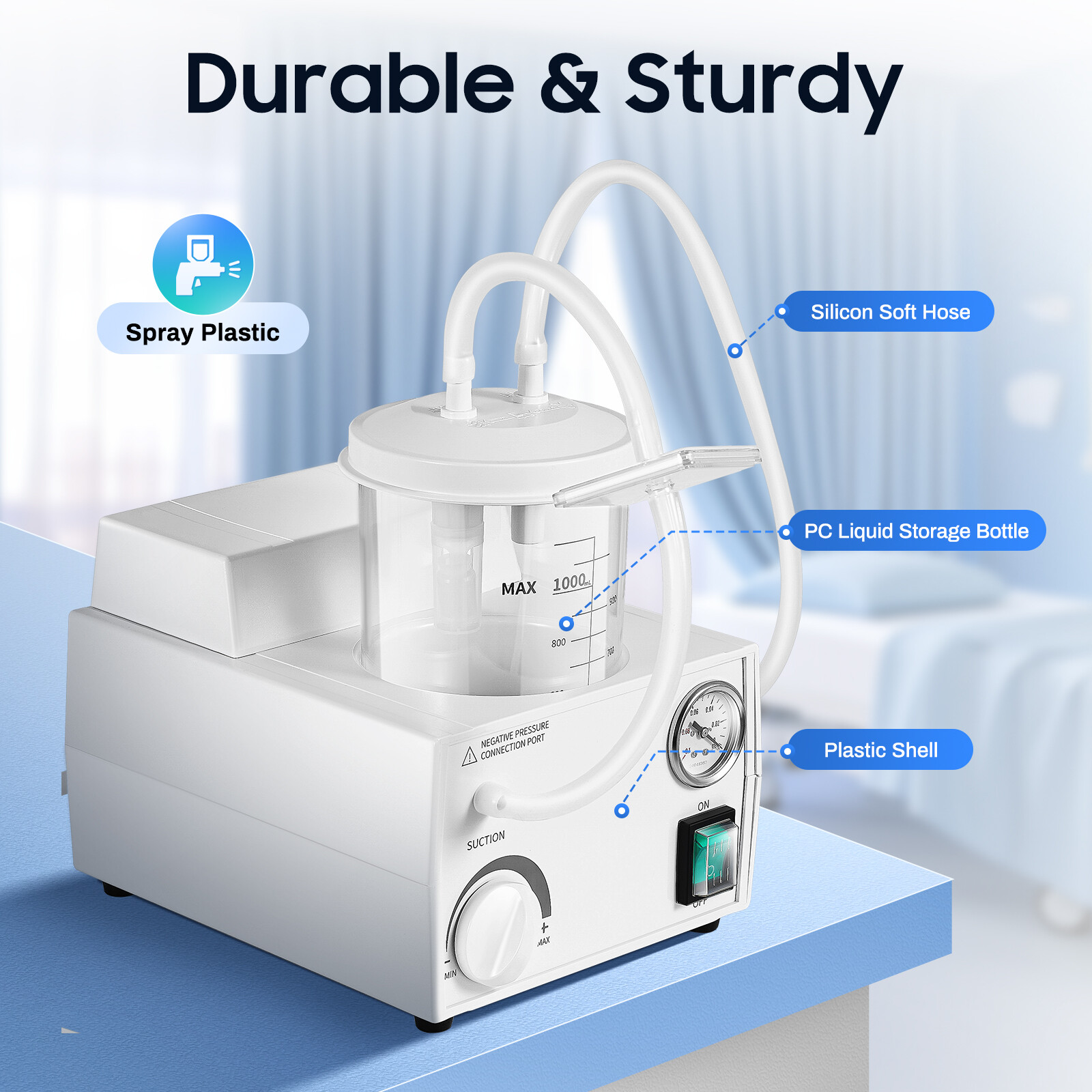 Portable Suction Machine Oil-Free Suction Help Device for Elderly Adult Child