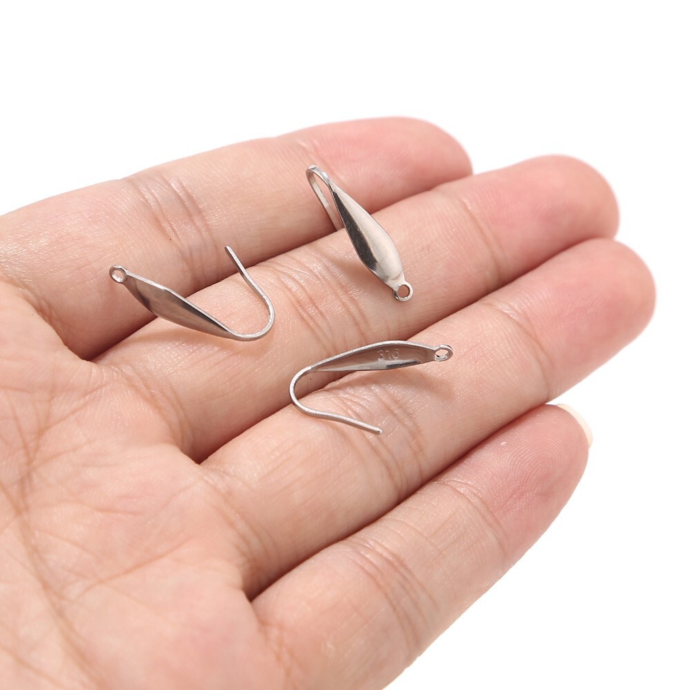 50pcs 316l Stainless Steel Earring Hook Connectors for women's Earring Making