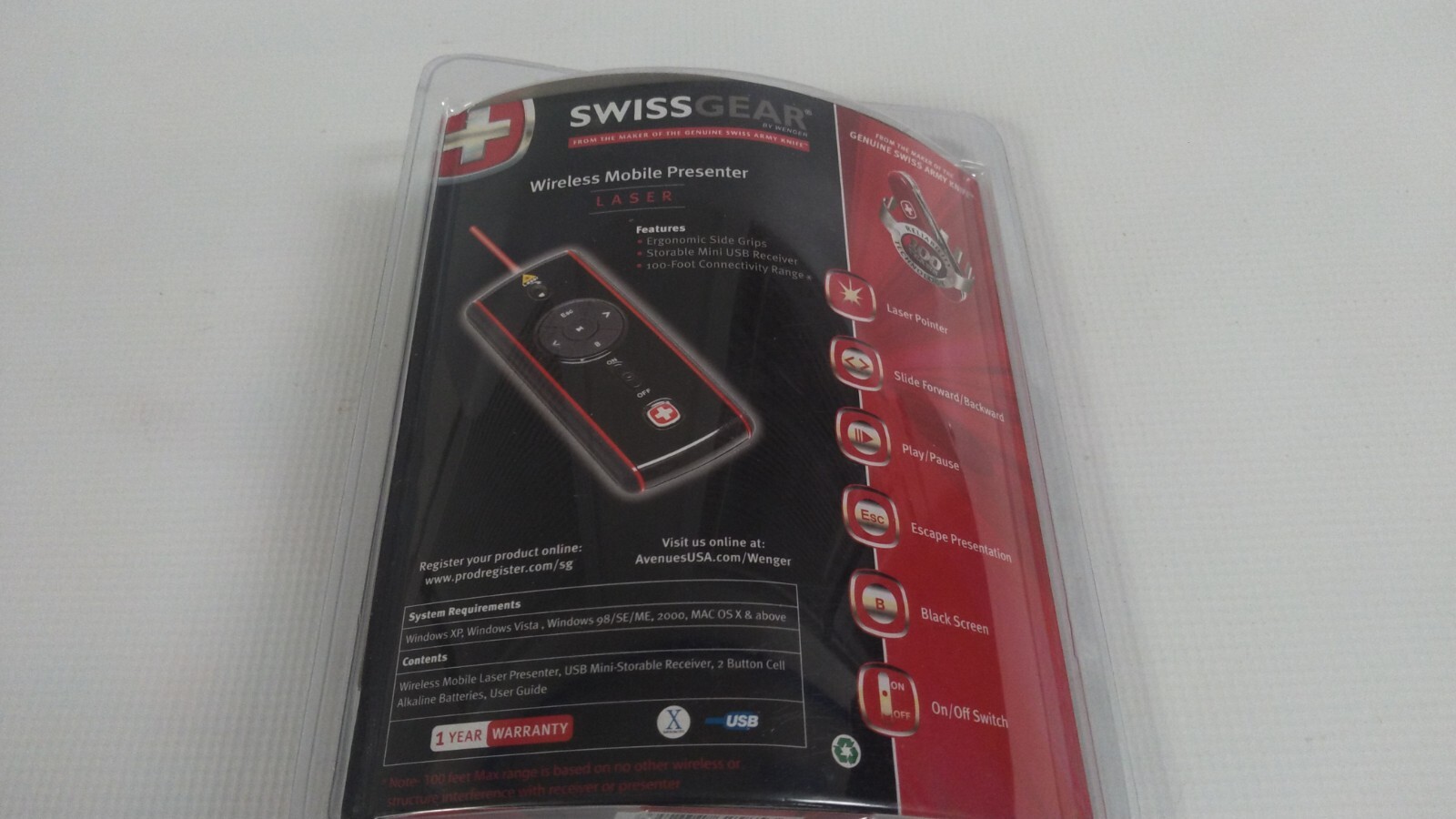 SwissGear Wireless Mobile Presenter w/Laser Pointer power point Swiss