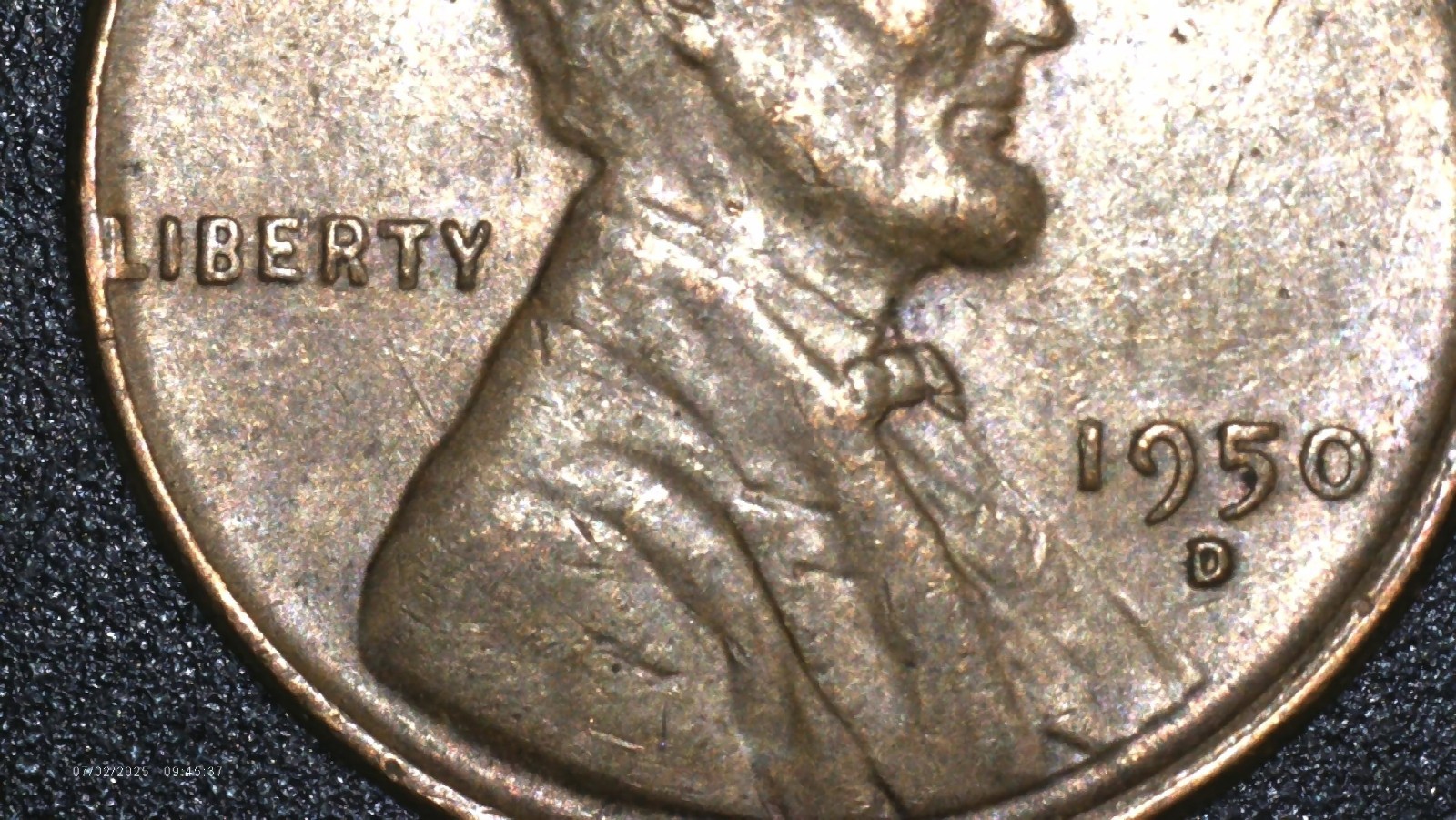 1950 D Wheat Penny Error - RPM - Strong Double Strike Rev #E02