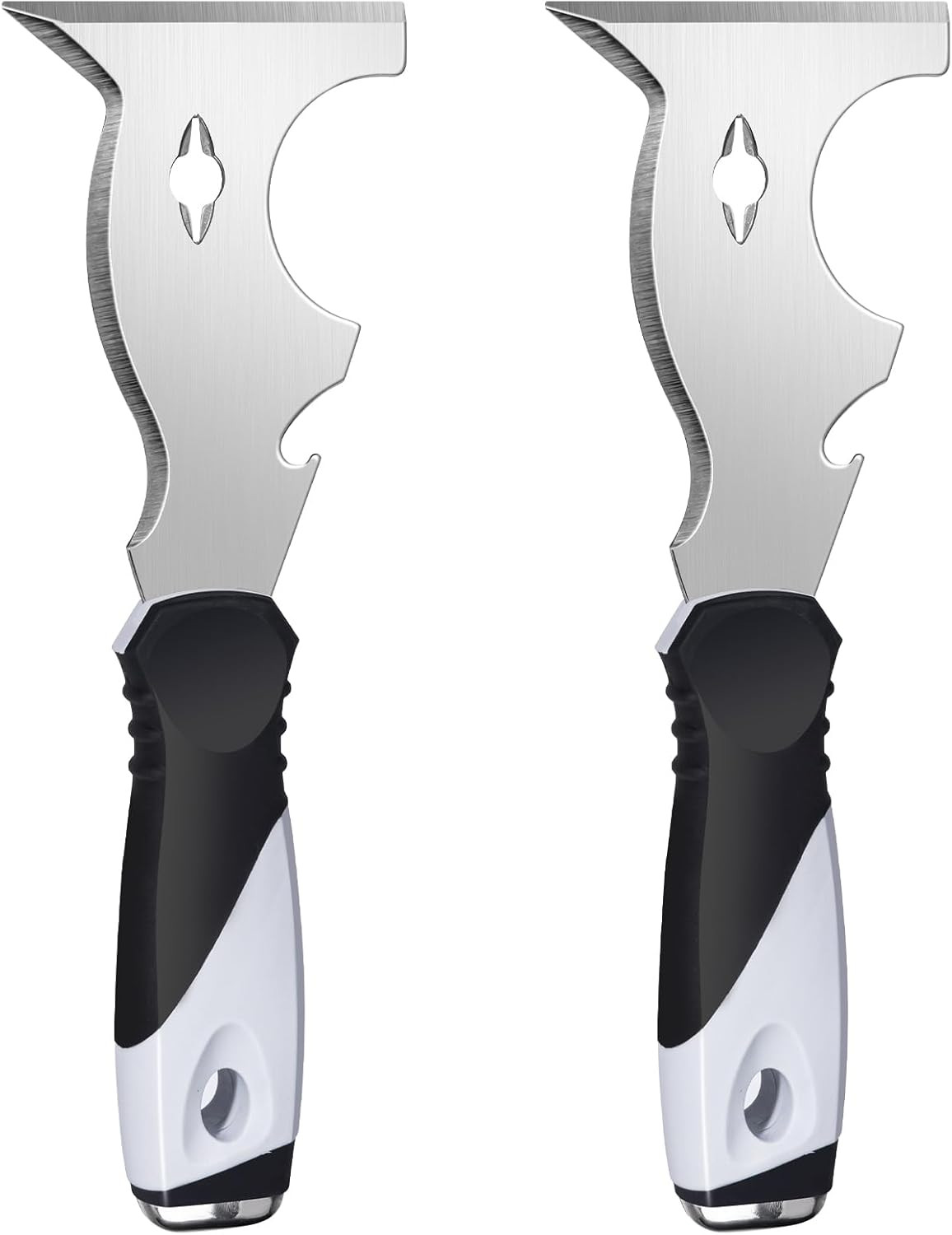 2 Pack 10 in 1 Putty Knife - Multi Use Painters Tool, Taping Knife, Paint & Meta