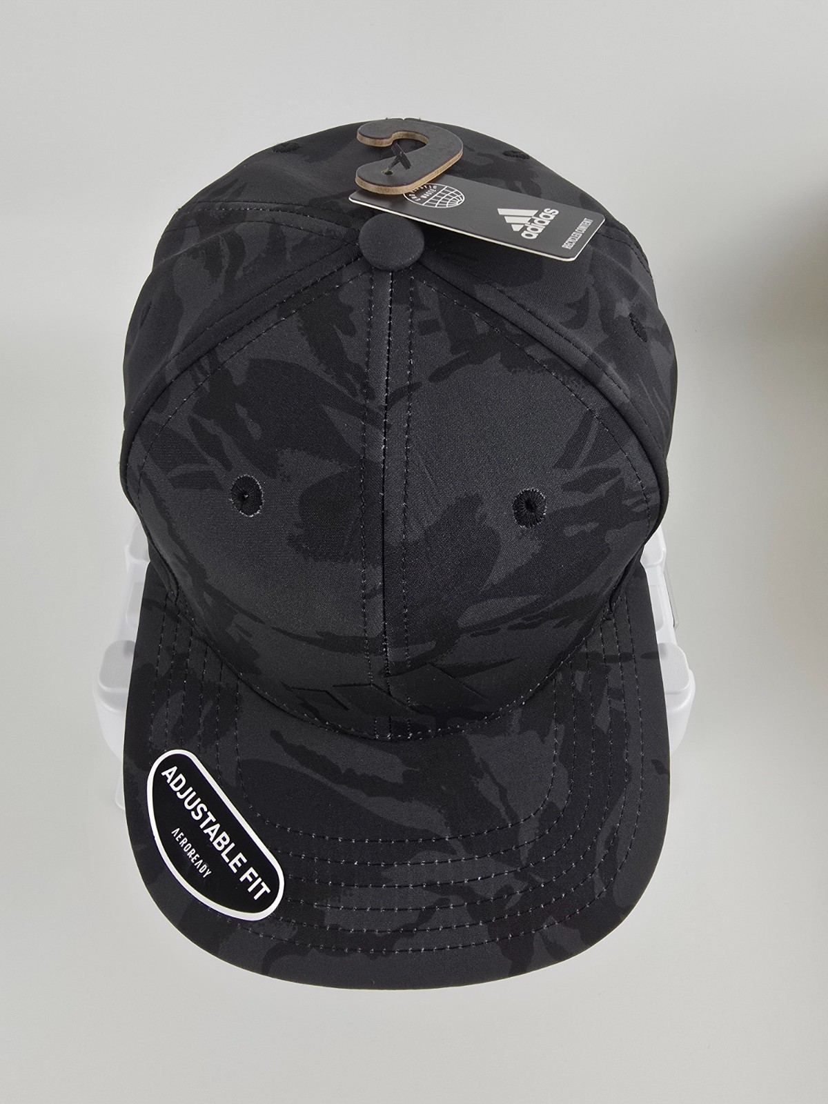 New Adidas Men's 3 Bar Snapback Golf/Pickleball Hat-Grey Six Camo/Black 21258758