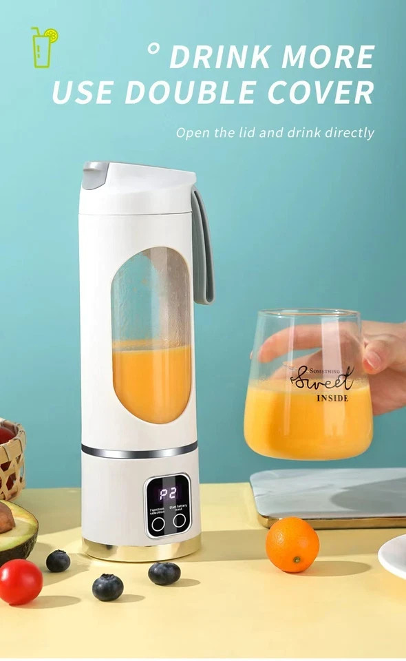Portable Fruit Juicer Smoothies Mixer Two Cup USB Rechargeable Blender US SHIP