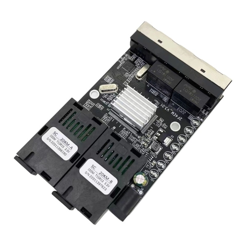 Fast Data Transmission Fiber Converter Reverse Power over Ethernet 20KM 4 Port