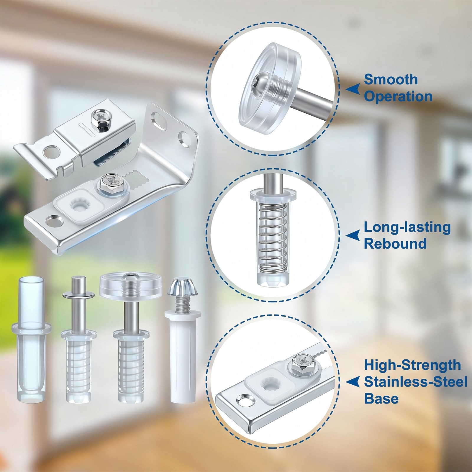 Bifold Door Hardware Repair Kit, 2 Pack Closet Hardware, Silver