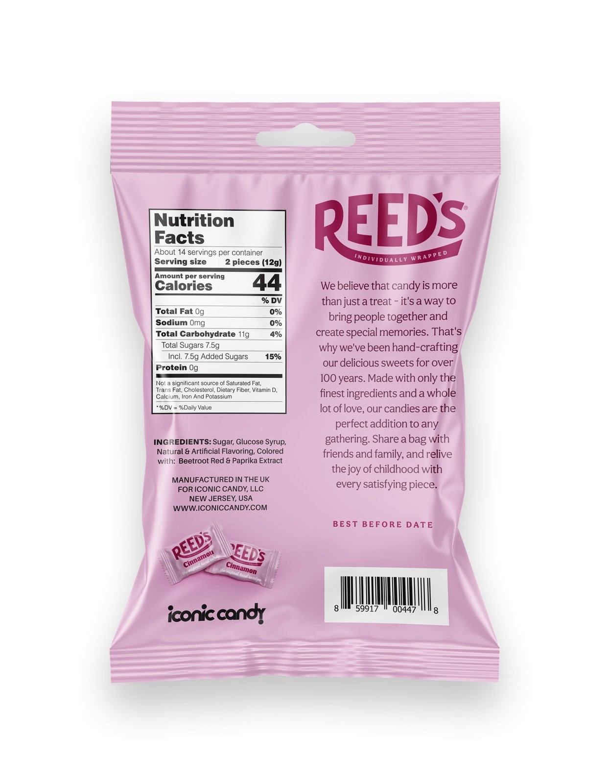 Reed’s Individually Wrapped Cinnamon Candy | Traditional Cinnamon Hard Candy ...