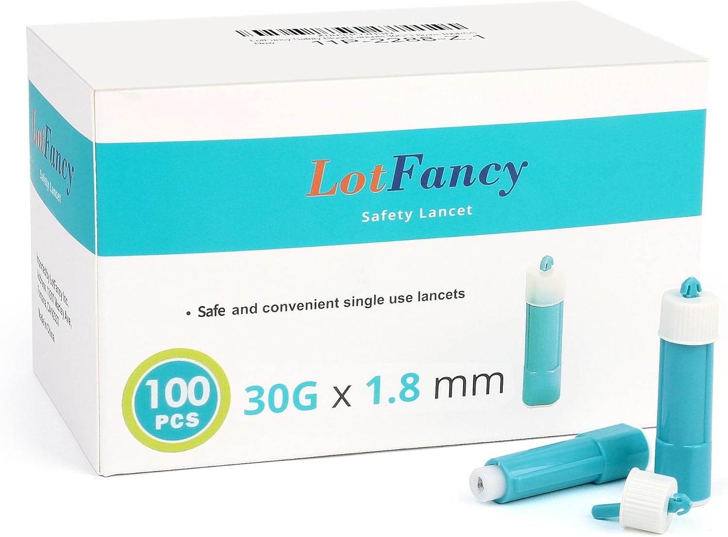 LotFancy Lancets for Diabetes Testing, 30 Gauge, 100 Count Safety Lancet,...