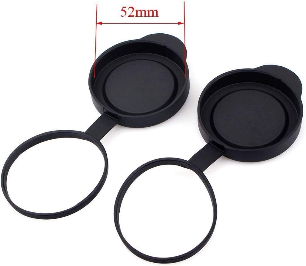 Dustproof & Waterproof Binocular Lens Caps for 52-54mm Outer Diameter
