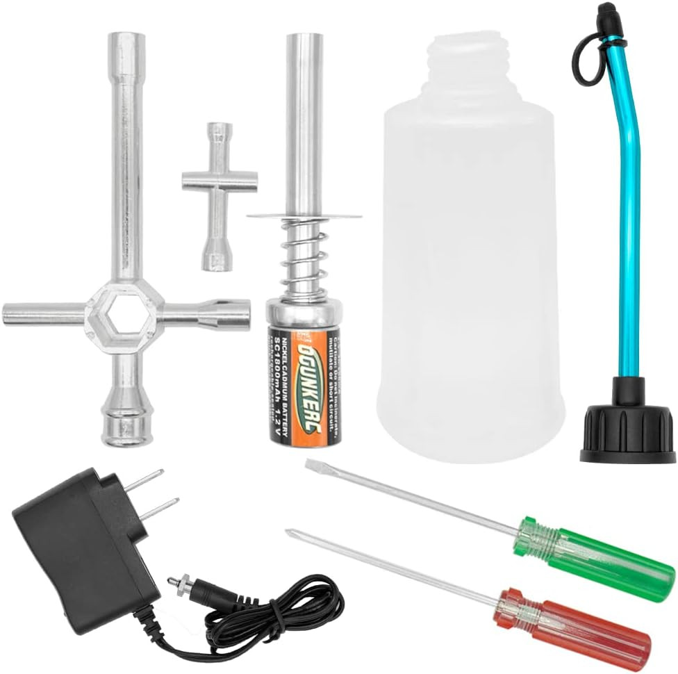 OGRC Nitro Starter Glow Plug Igniter Charger Tools Fuel Bottle Combo for Traxxas