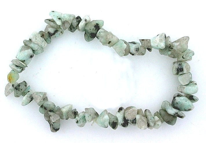 DENDRITIC JASPER CHIP NATURAL GEMSTONE GEM STONE BEADS STRETCH BRACELET SB25