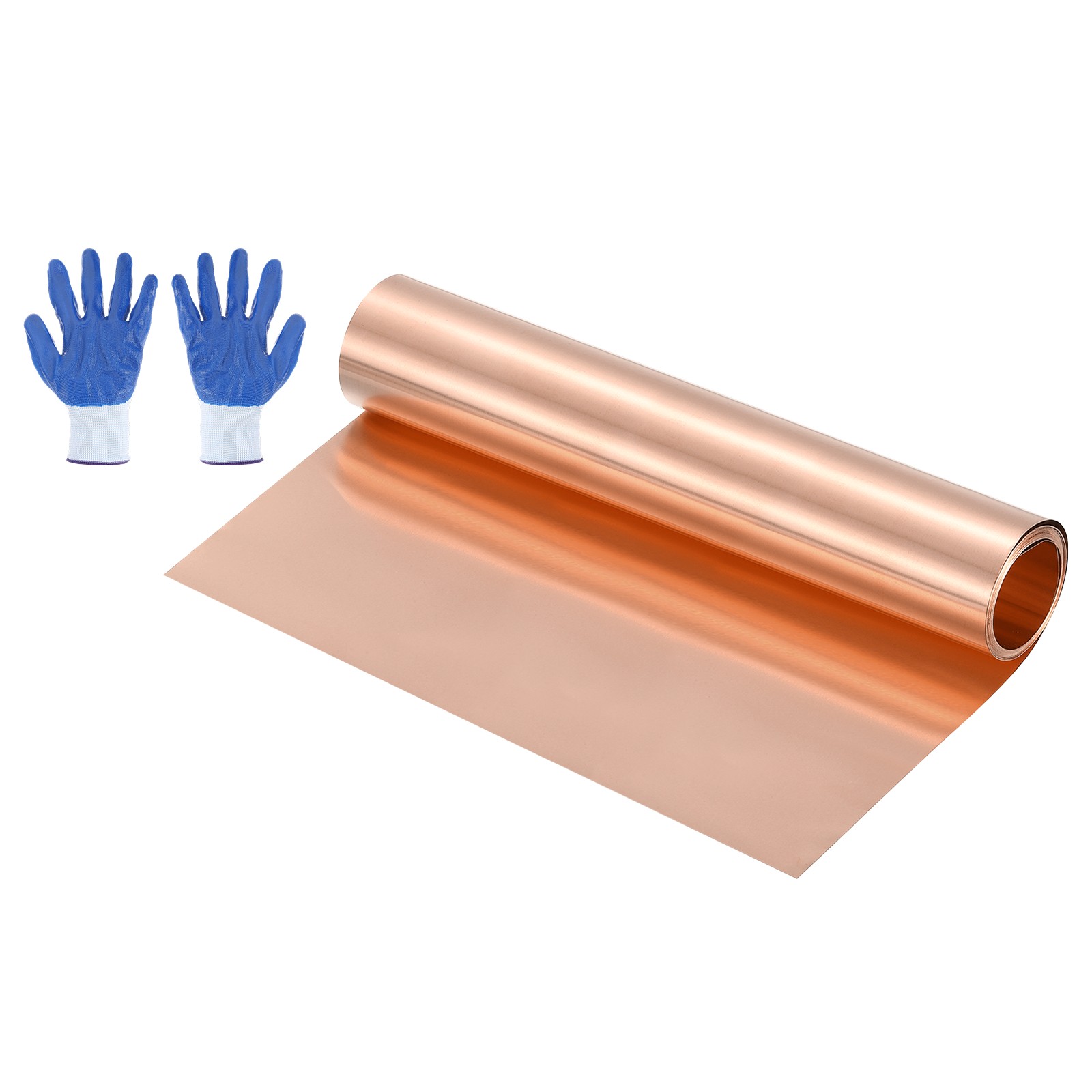 3.28ft Copper Sheet Roll, 1000x200x0.1mm Pure Copper Strip with Gloves