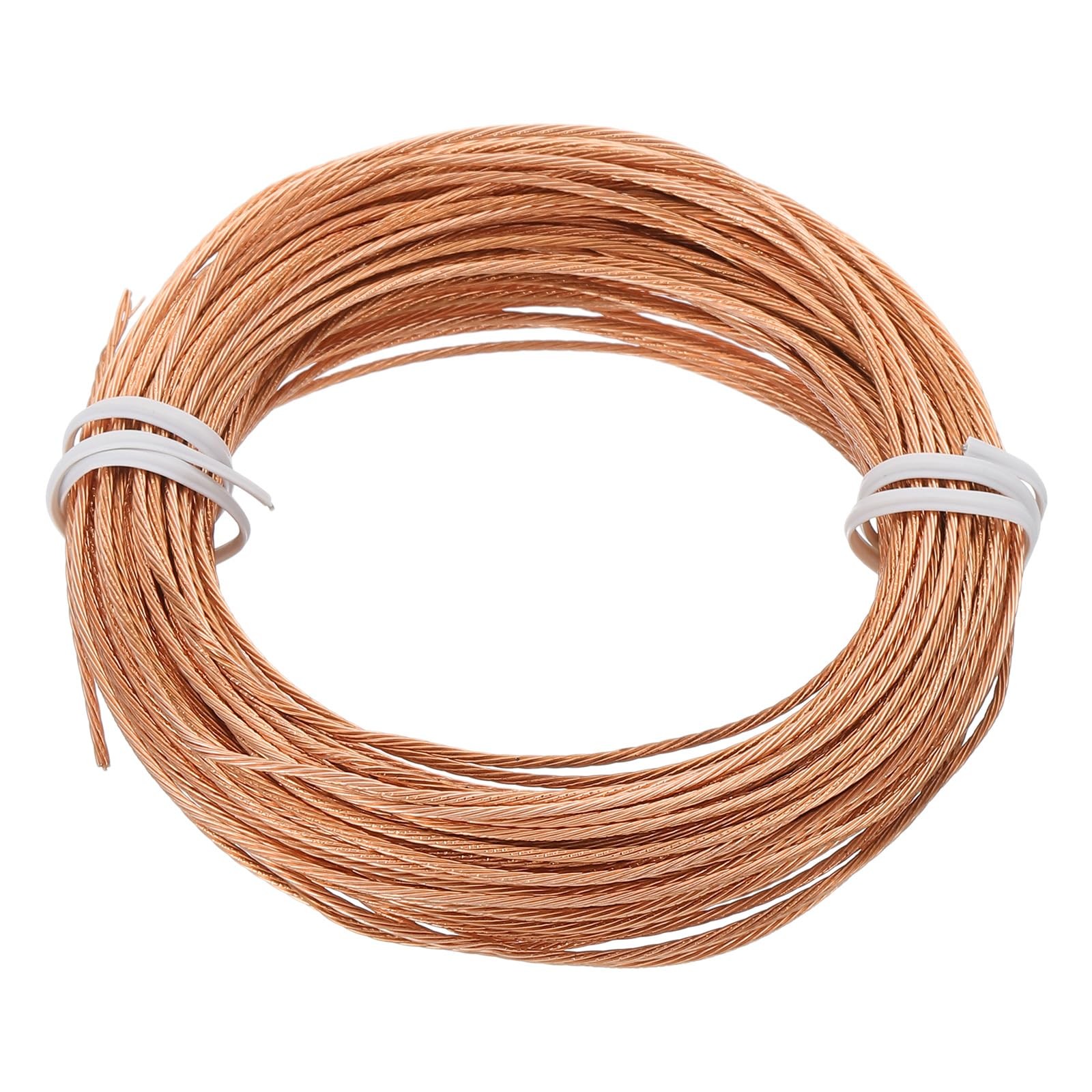 PATIKIL Bare Copper Ground Wire, 18 Gauge 50 Feet Solid Braided 50 ft, Bronze