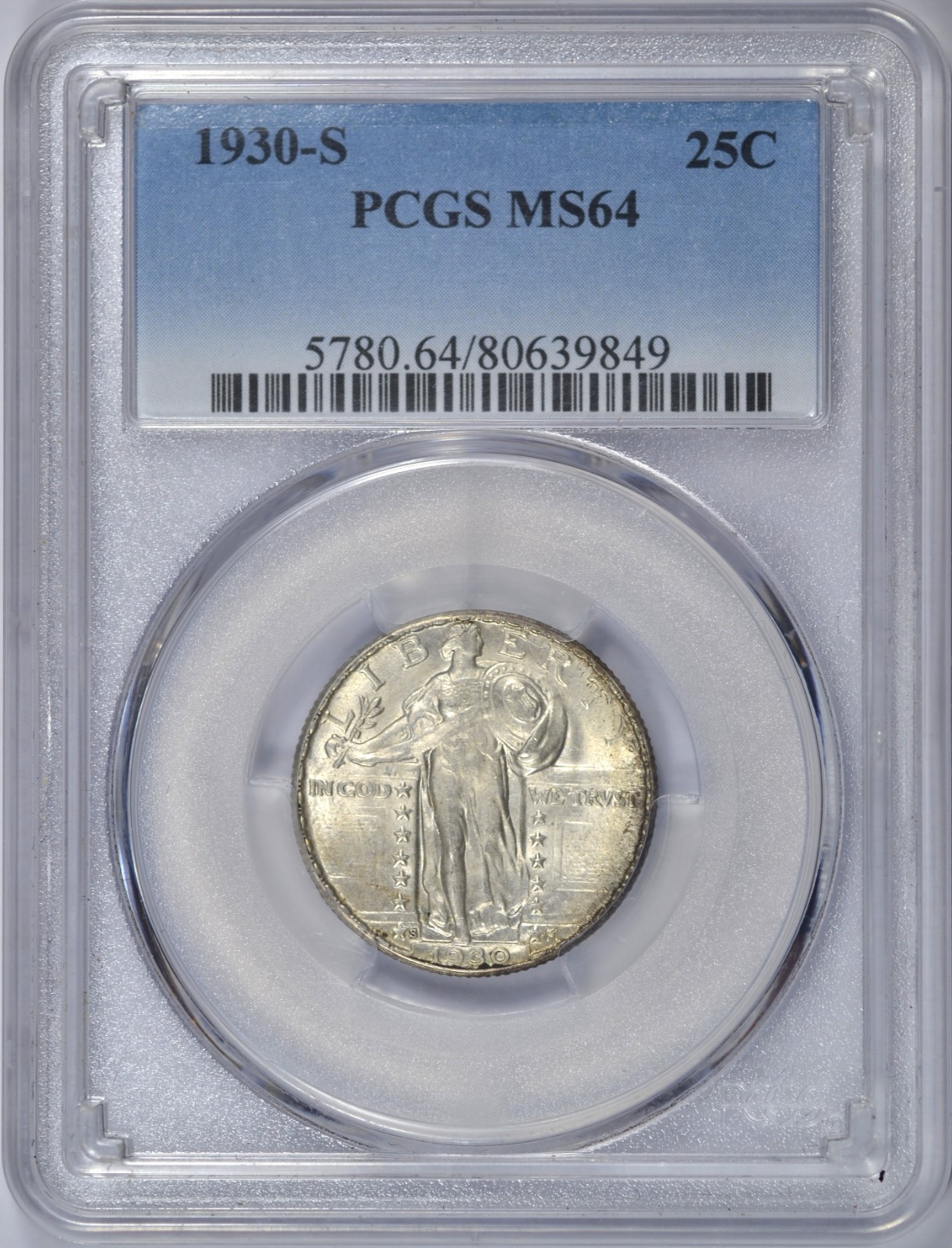 1930-S STANDING LIBERTY QUARTER MS64 NICE WHITE LUSTER