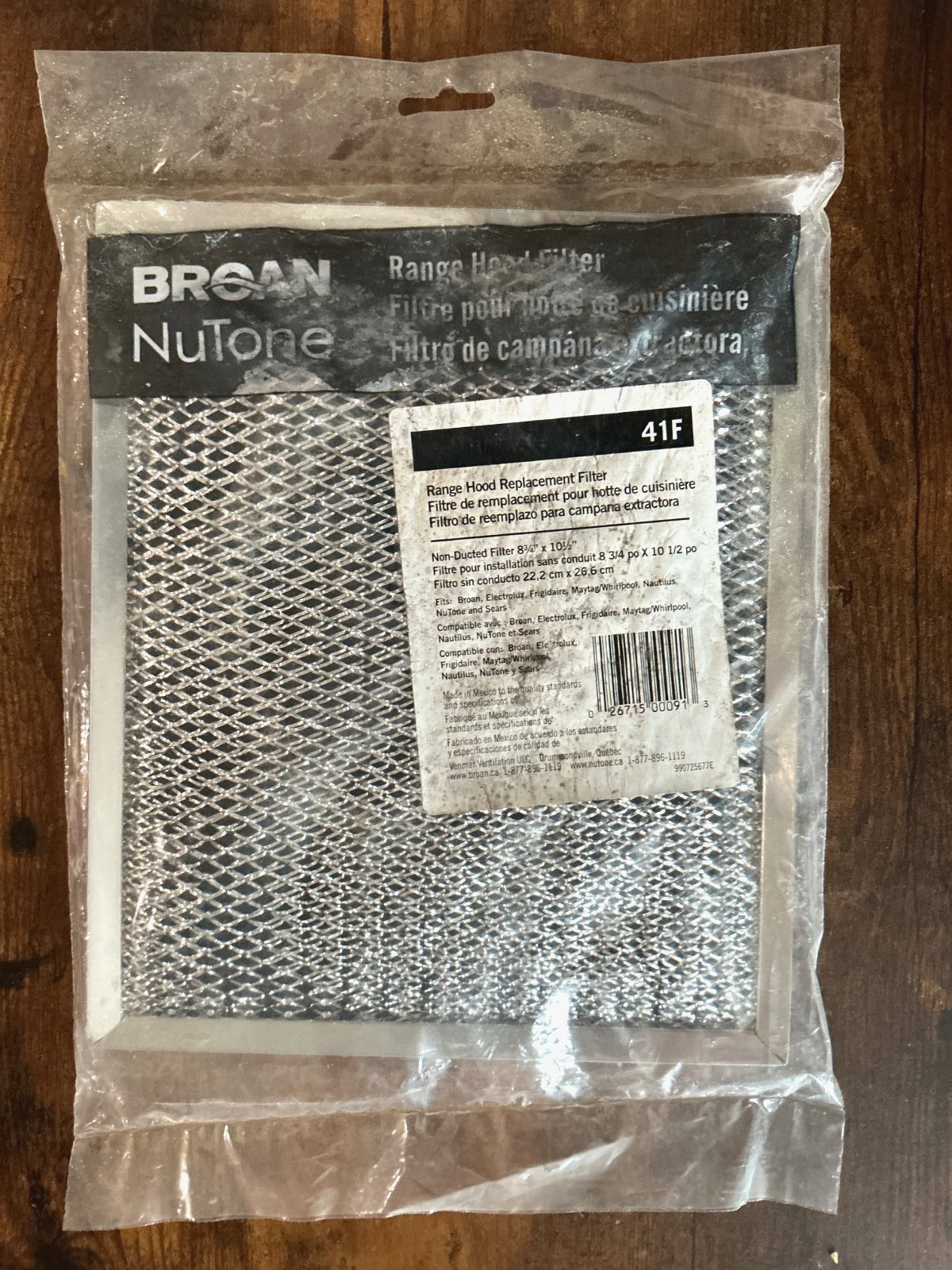 BROAN NUTONE 41F OEM CHARCOAL RANGE HOOD FILTER 8-3/4" X 10-1/2"