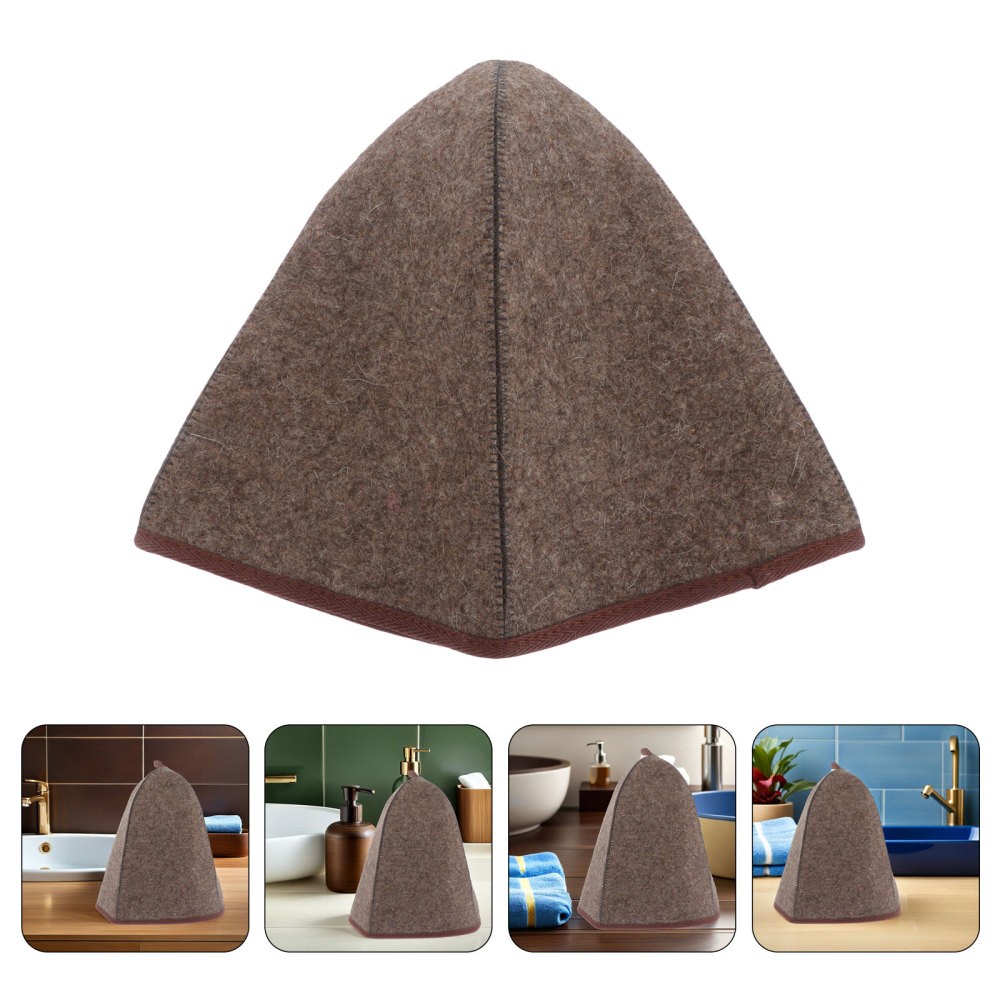 3 PCS Felt Sauna Cap: Thick High Top Bathing Hat - Steam Room Hair Protecting