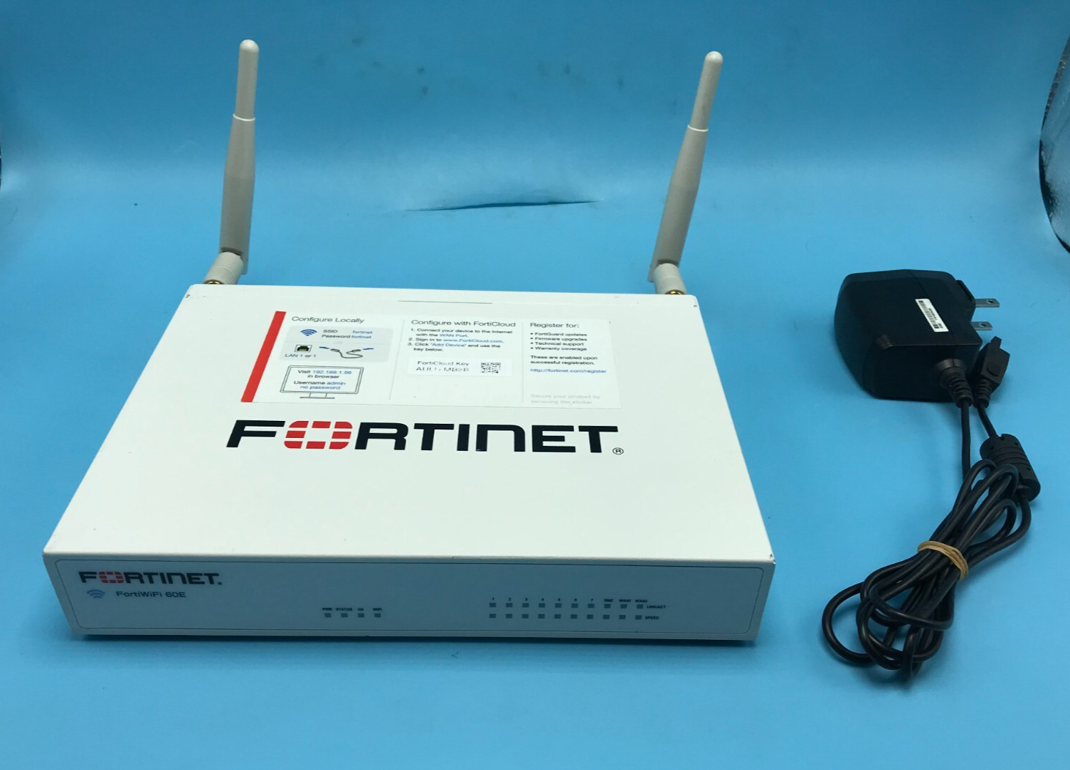 Fortinet FWF-60E FortiWiFi-60E Network Security Appliance w 2x Antenna &Adapter