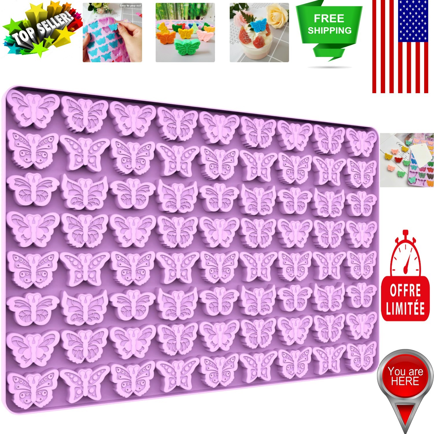 Durable BPA-Free Mini Butterfly Silicone Molds for Creative Treats & Desserts