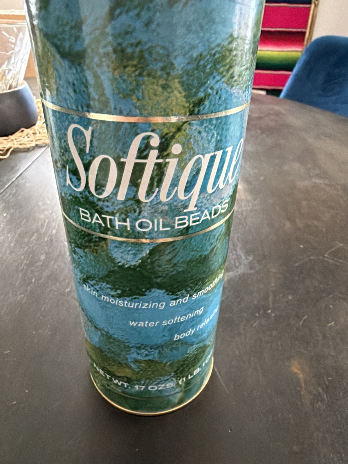 New, Sealed Vintage 60s/70s Softique Bath Oil Beads Canister Bristol Meyers Co