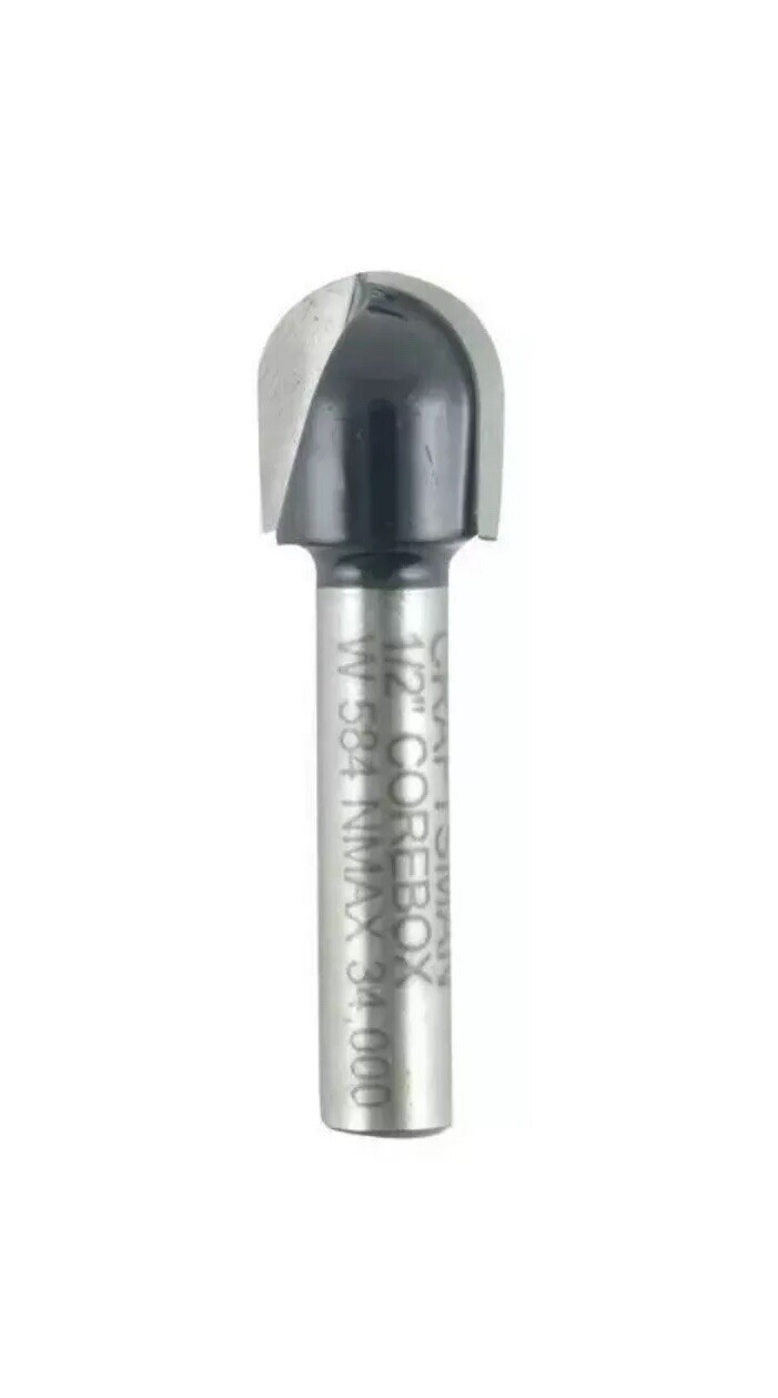 Brand New CRAFTSMAN 1/2 INCH COREBOX CARBIDE ROUTER BIT 9.28615 Shank 1/4”