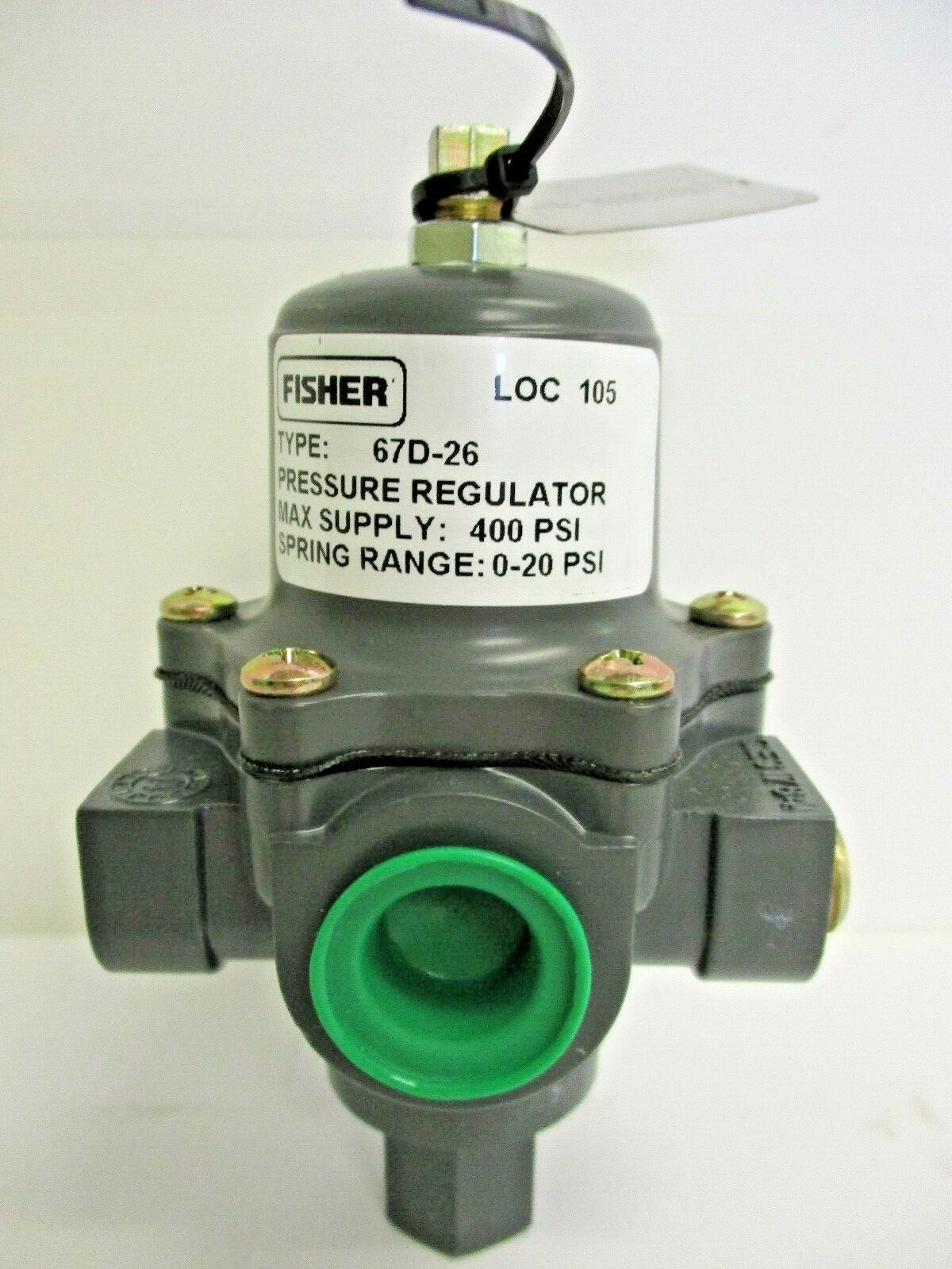 FISHER PRESSURE REGULATOR, TYPE 67D-26, 400PSI, 0-20PSI SPRING RANGE, NEW IN BOX