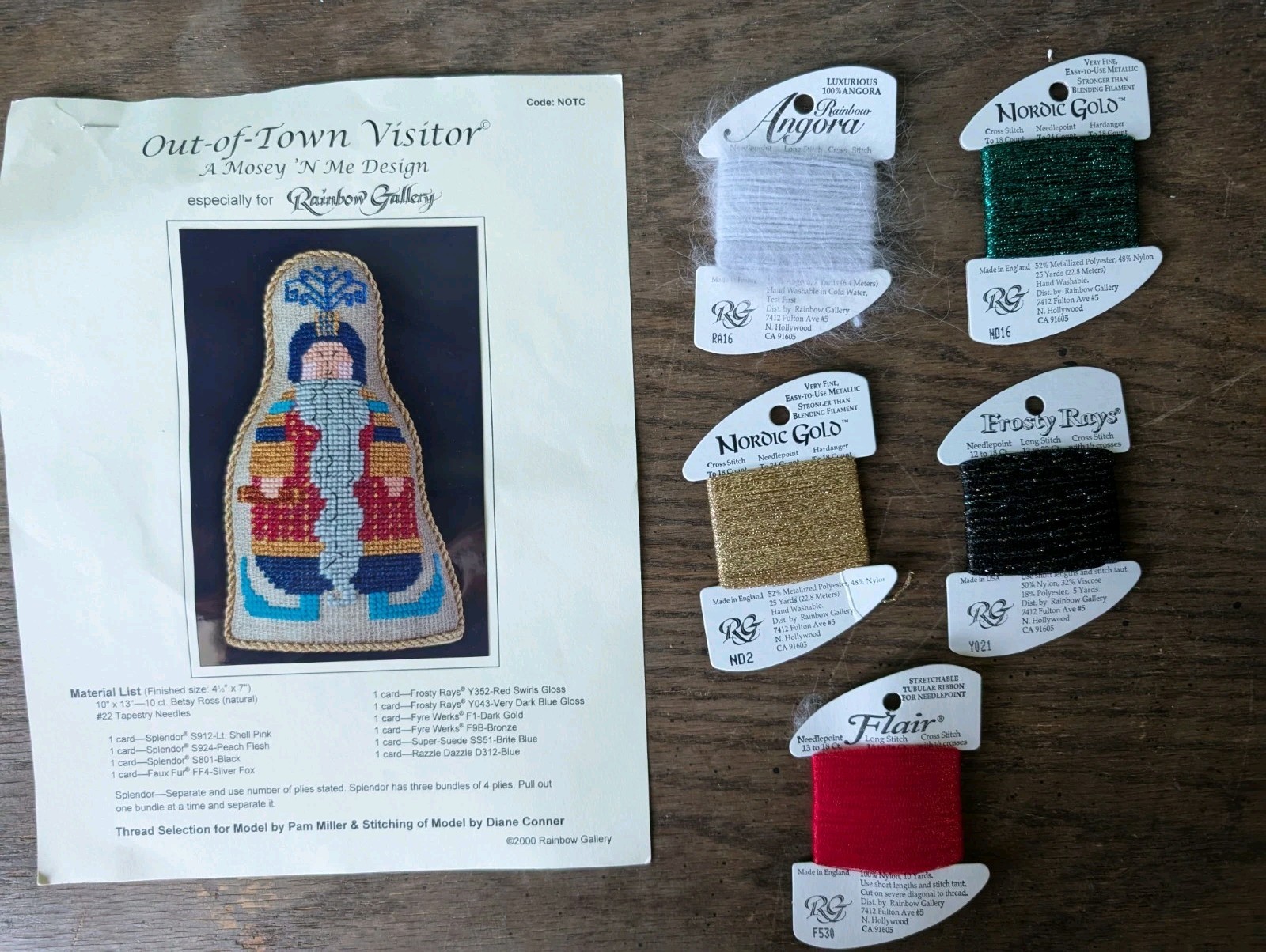 Lot of 10 Rainbow Gallery Nativity Needlepoint Patterns w/ Thread Material 2000