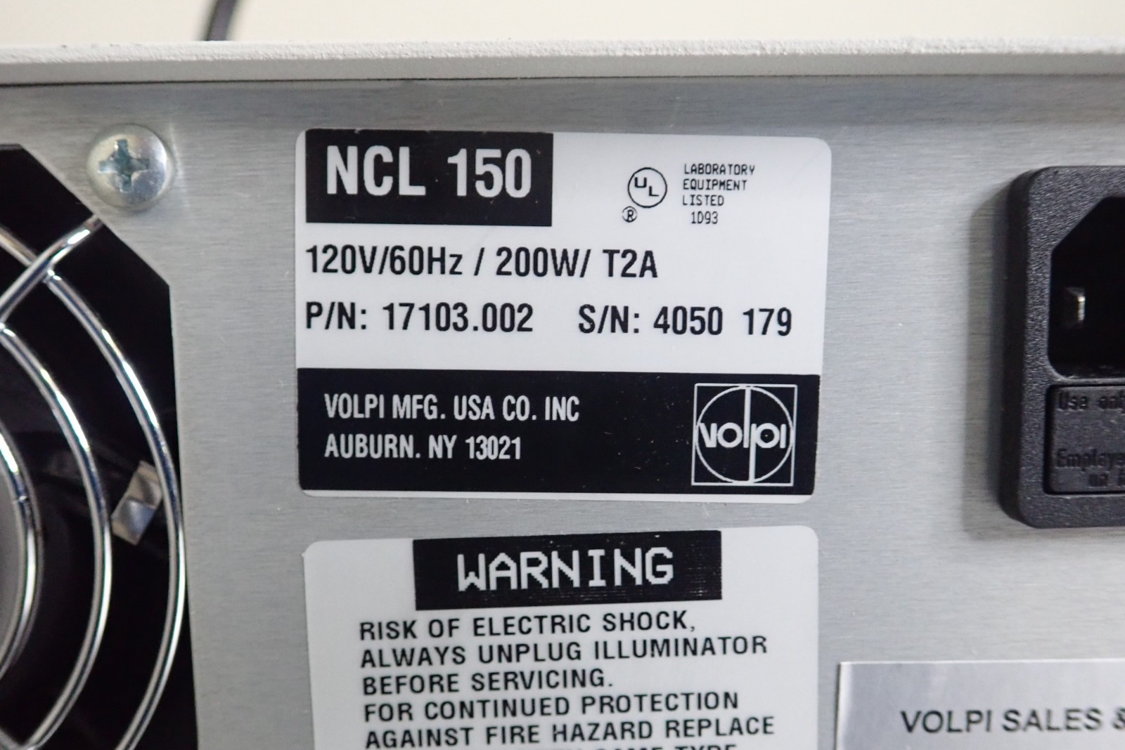 Volpi NCL 150 Fiber Optic Illuminator w/ Light Guide