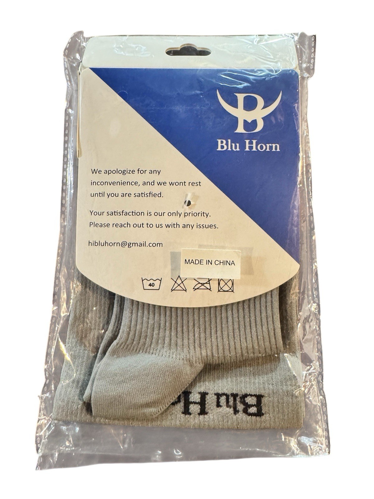 Blu Horn Grey Compression Socks New Size 2XL