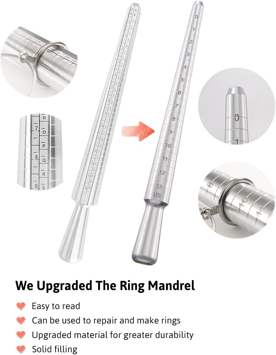Ring Sizer Measuring Tool Set, Metal Ring Guage for Ring Measurer, Integrated...