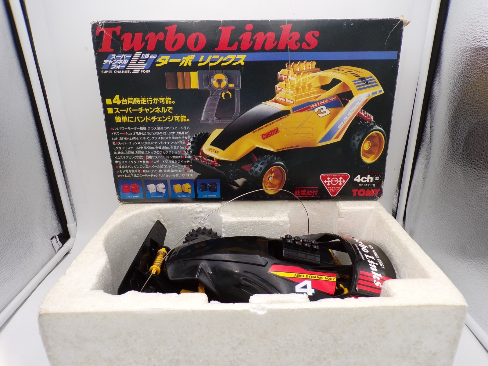 Rare Vintage 1990 Tomy Japan 1/16 Turbo Links RC Buggy IN Box Tyco Nikko