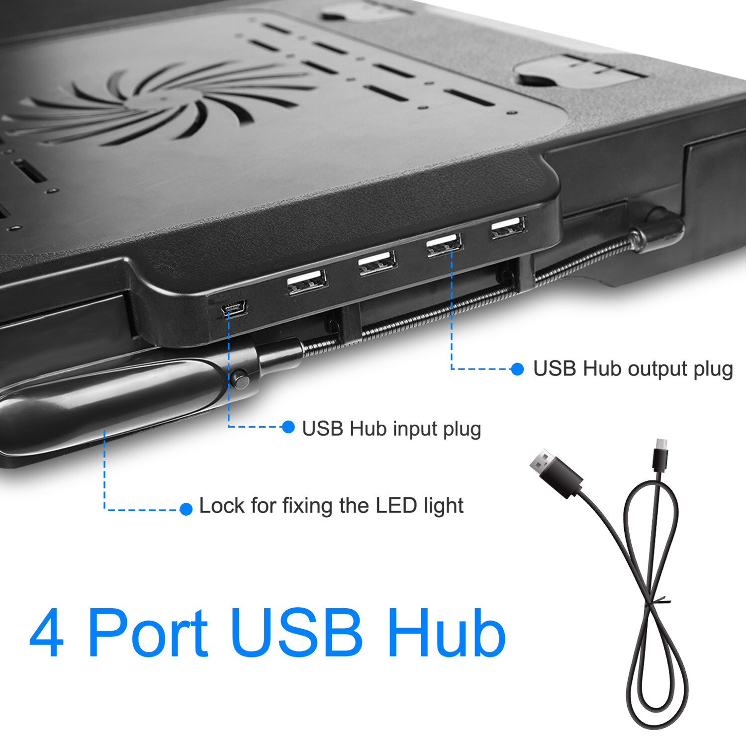 Adjustable Foldable Laptop Notebook Desk Table Stand Bed Tray w/Cooling Fan
