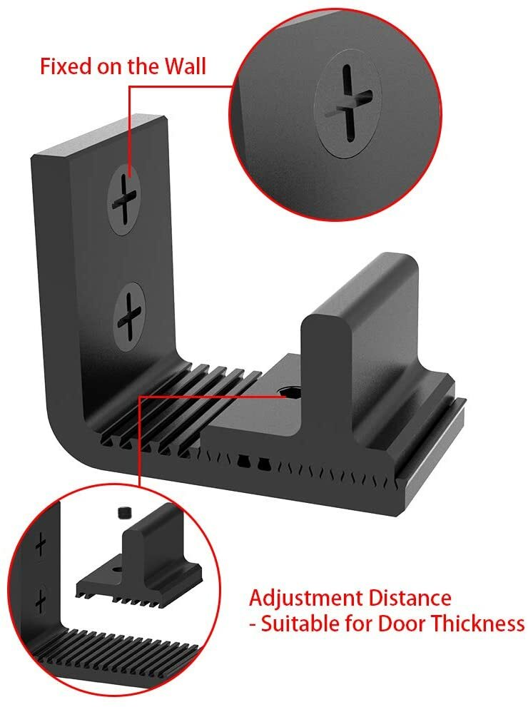 CCJH Adjustable Floor Guide for Sliding Barn Door Bottom Wall Mount Stay Guide