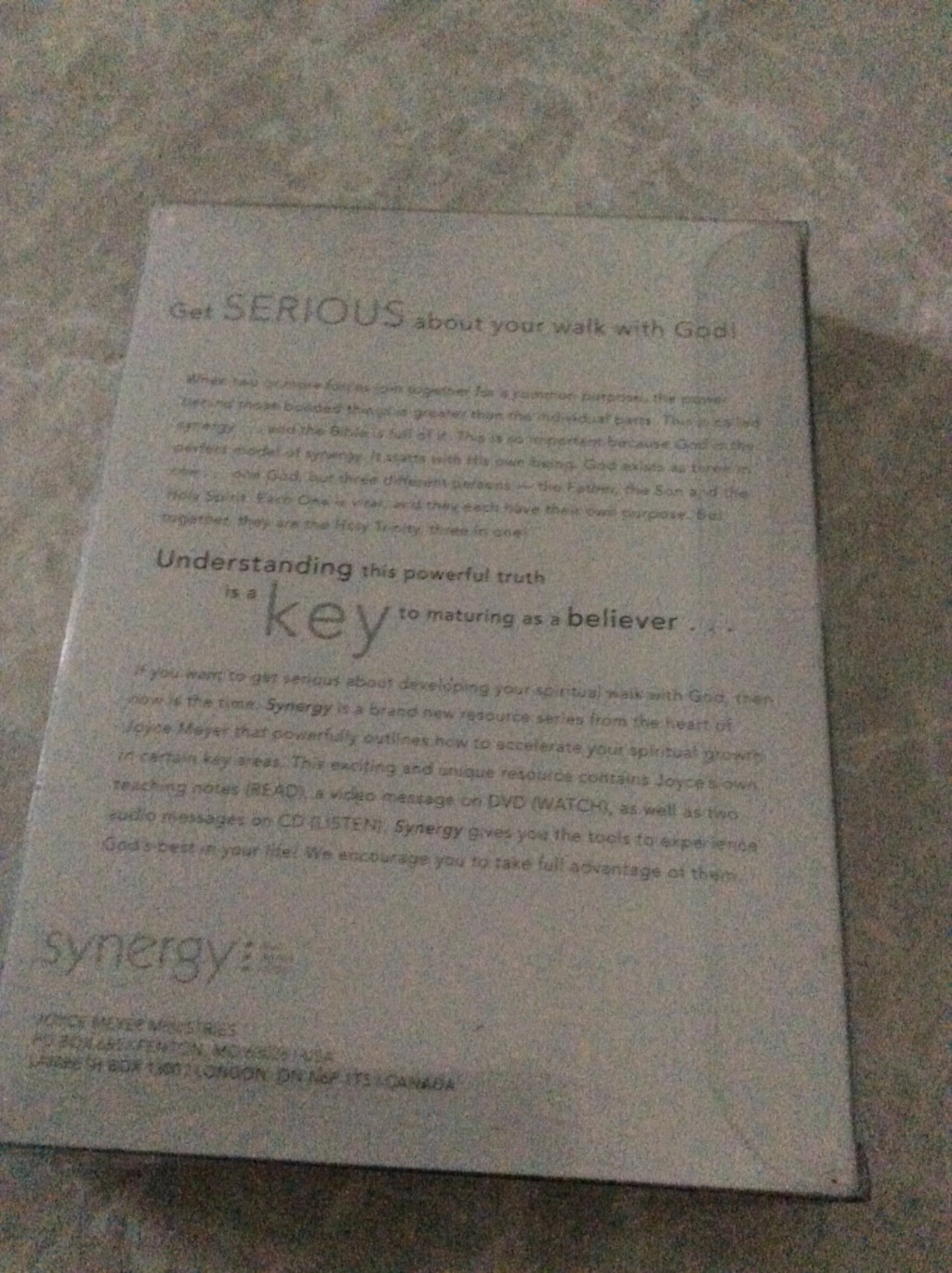 New sealed Joyce Meyer Ministries Synergy "Relationships" CD/DVD/notes gift set