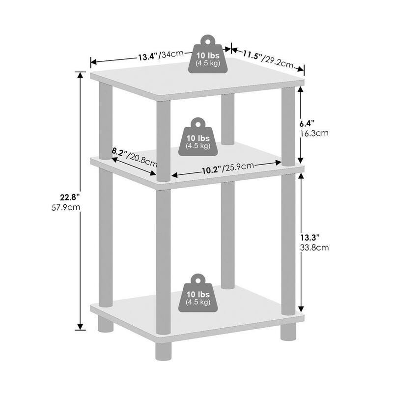 Side Table for Small Spaces, Modern Couch End Table Black