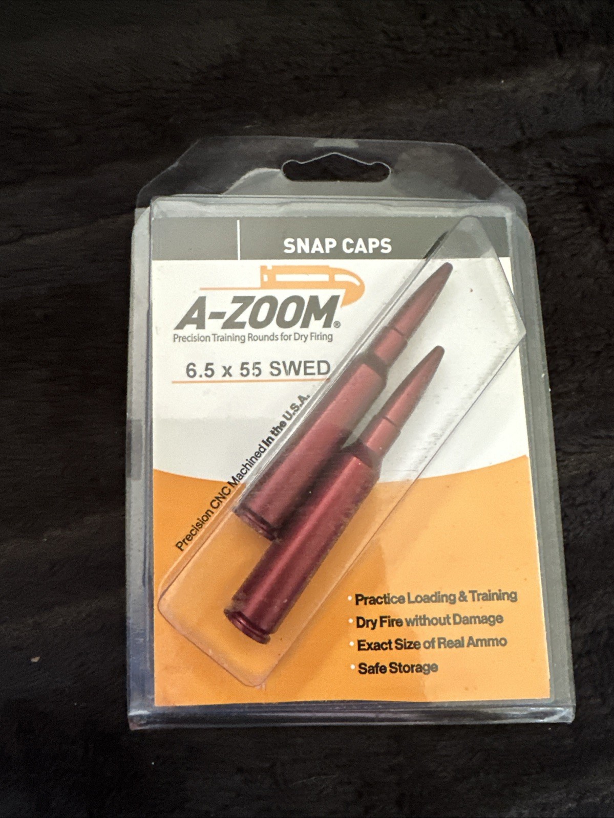 A-Zoom 6.5 x 55 Swed Snap Caps 2pk Red