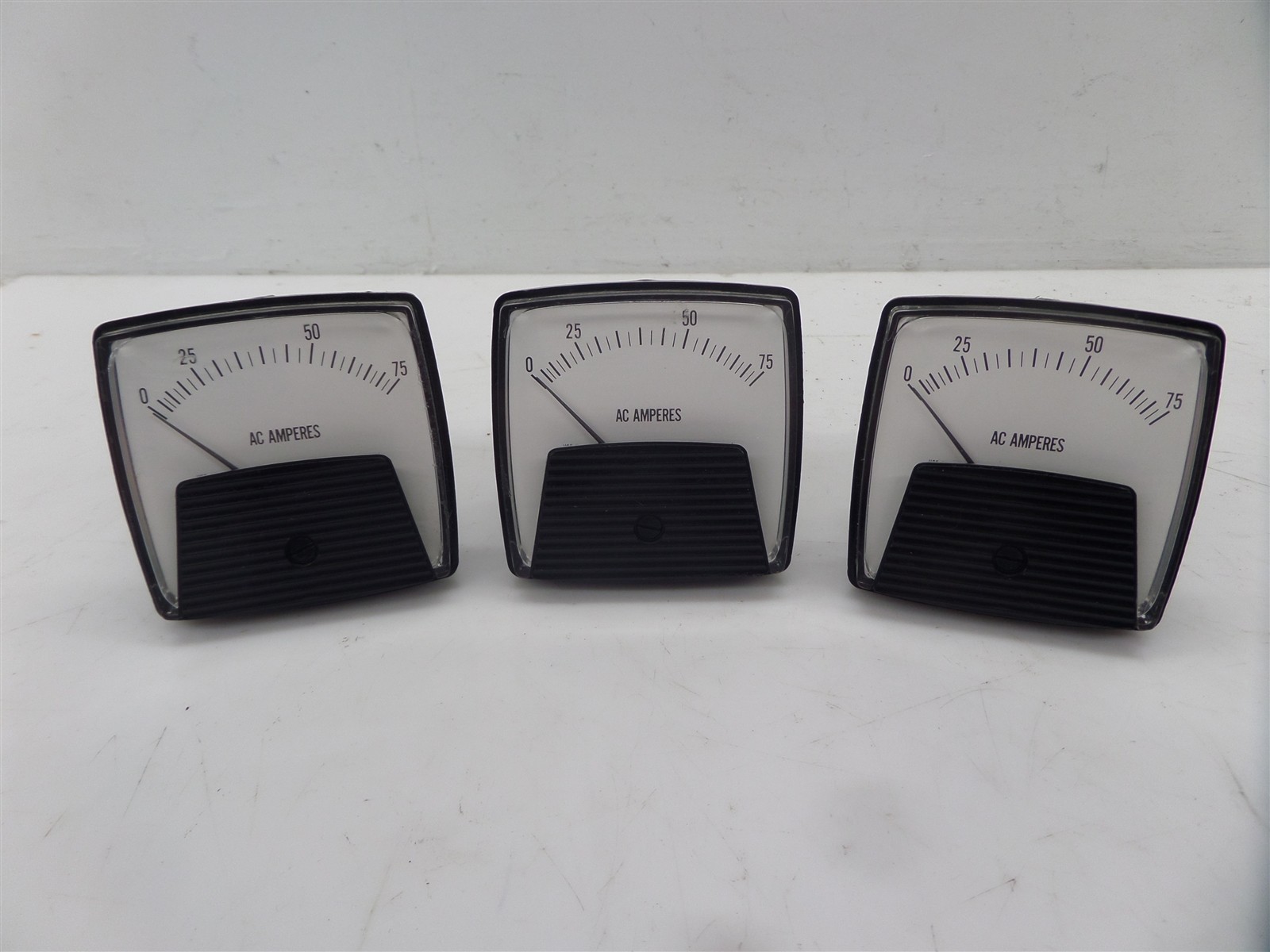 Lot Of 3 Modutec FS=5AAC Ampere Meters
