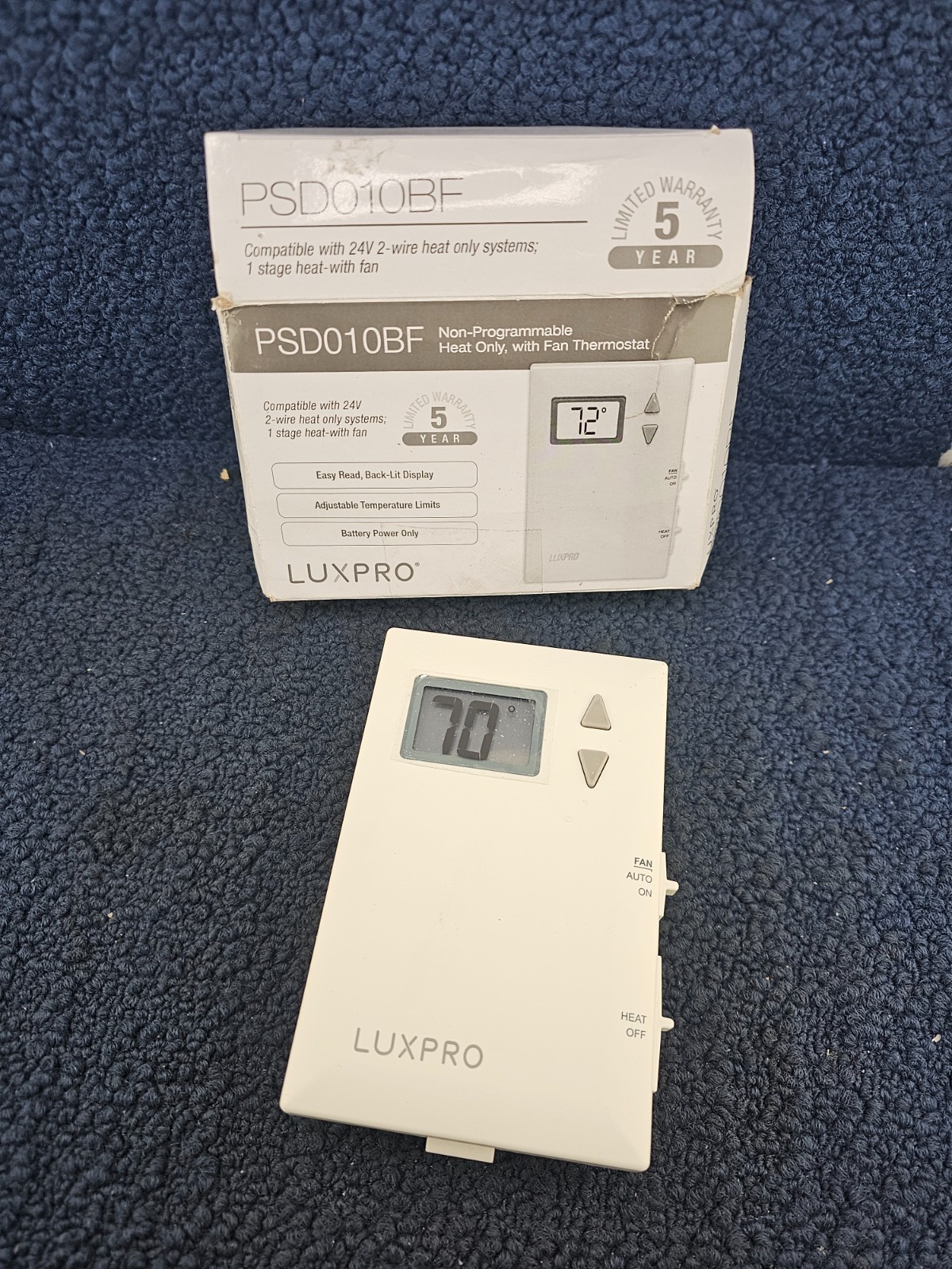 Lux Pro PSD010BF: Digital Non-Programmable Thermostat For Home