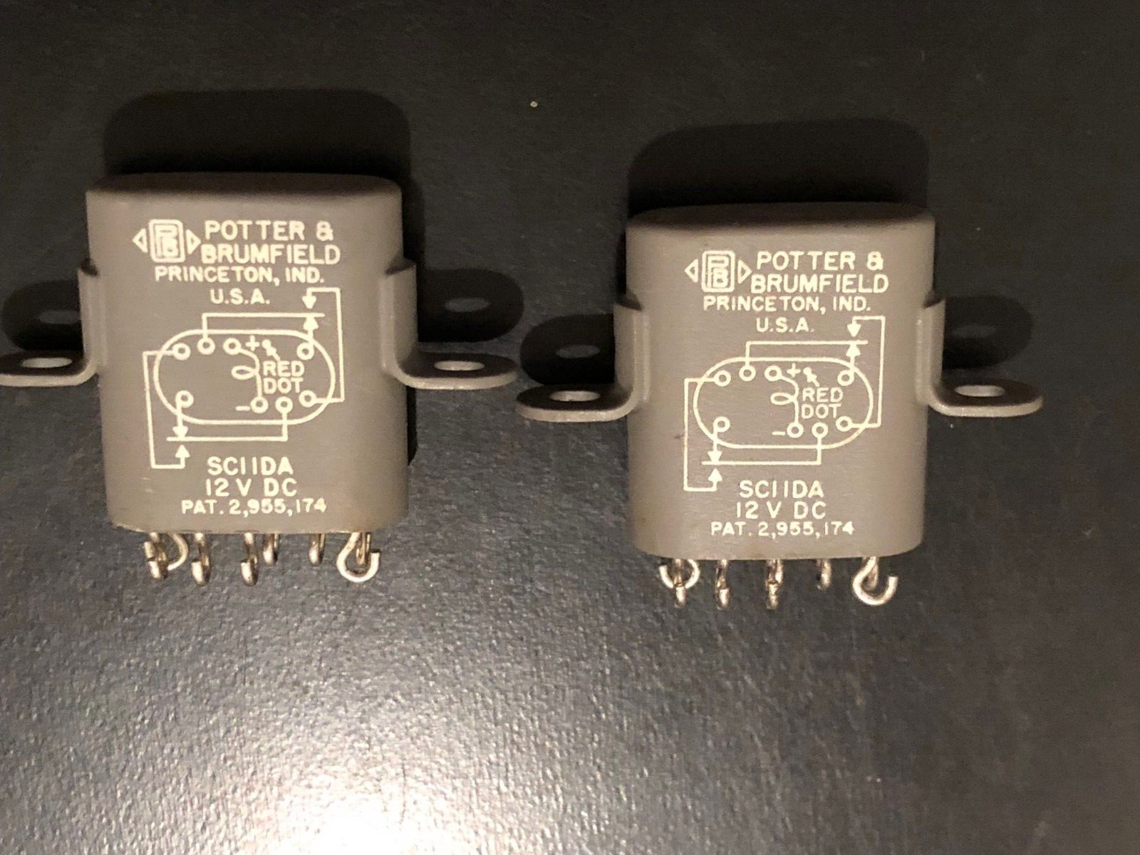 Lot of 2 Potter & Brumfield SC11DA 12 V DC Relays - #643315 & #634906 - NOS!