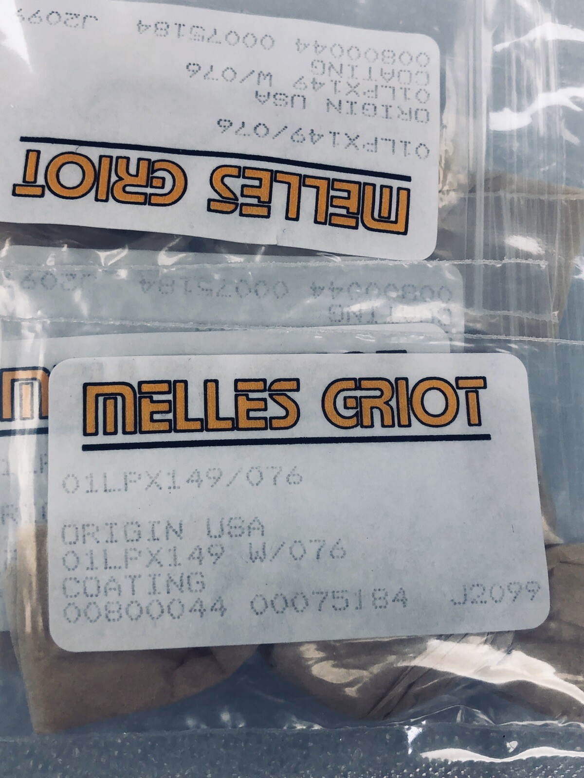 Melles Griot 01LPX149 /076 Coating, Sealed Bag With 5 Pcs.